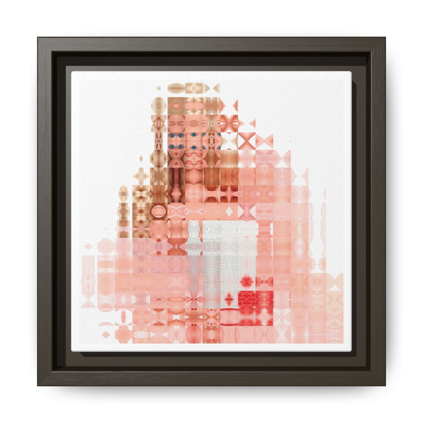 Peaches-&-Cream Fantasy Dream Doll Abstract Portrait Collage Art — Matte Canvas, Framed (Multi-color options)