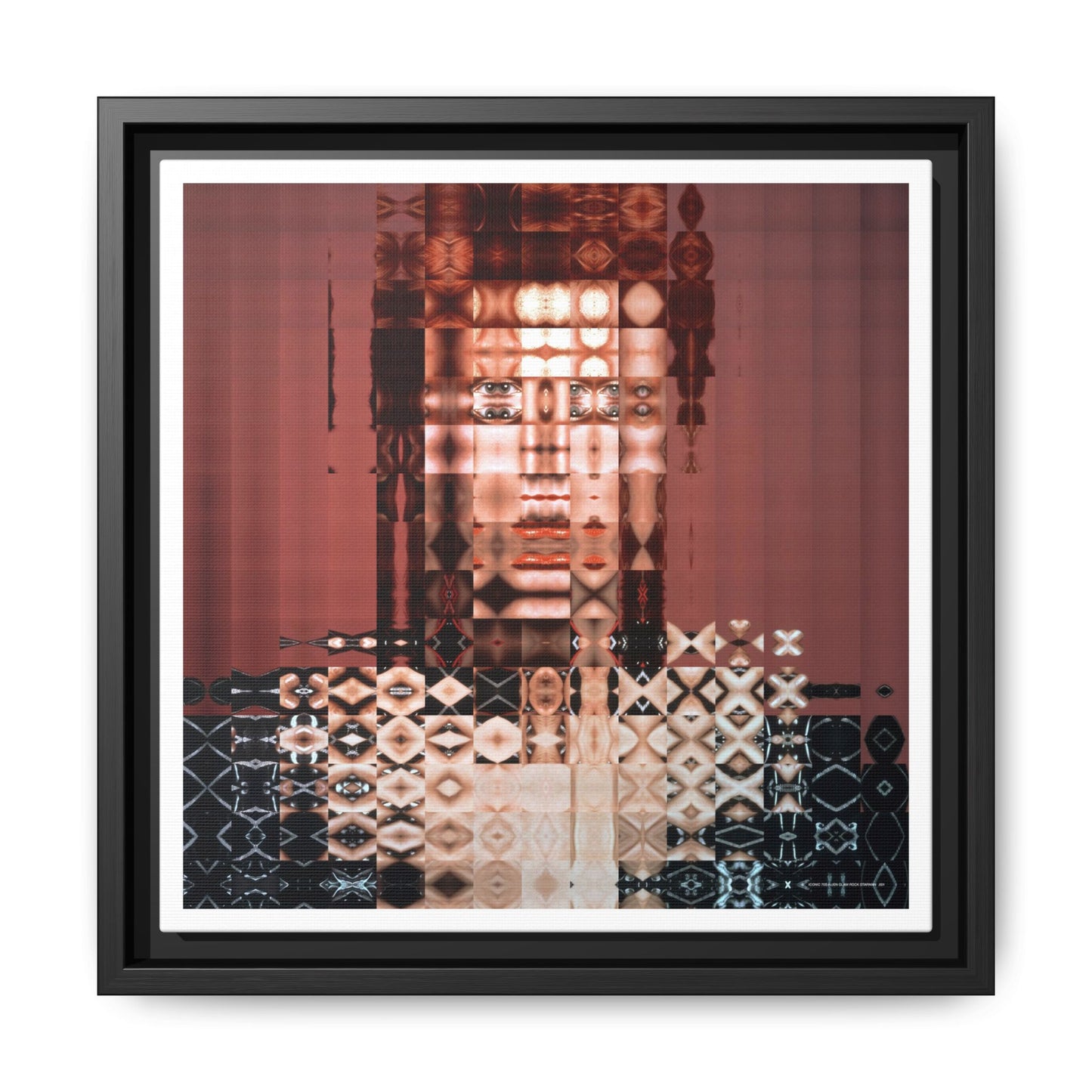 Iconic 70s Alien Glam Rock Starman Abstract Portrait Collage Art — Matte Canvas, Framed (Multi-color options)