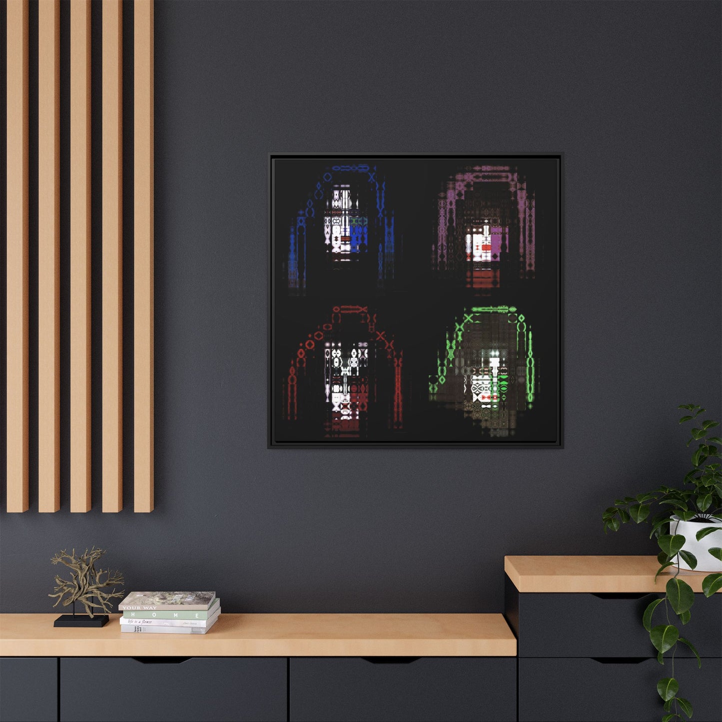 Knights In Satan's Service, Band Portrait Collage Art — Matte Canvas, Framed (Multi-color options)