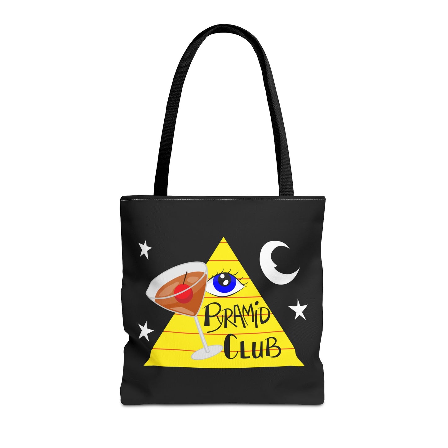 Pyramid Club Tote Bag - Full Color on Black