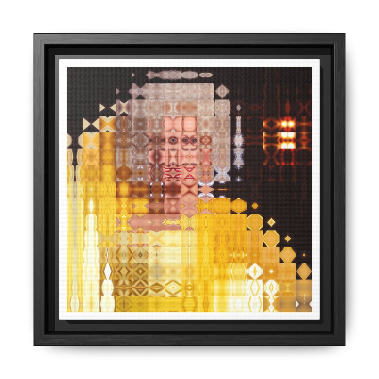 Disco Dolly Abstract Portrait Collage Art — Matte Canvas, Framed (Multi-color options)