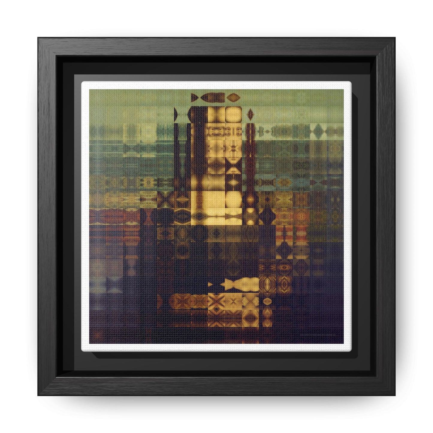 La Gioconda / Mona Lisa Abstract Portrait Collage Art — Matte Canvas, Framed (Multi-color options)
