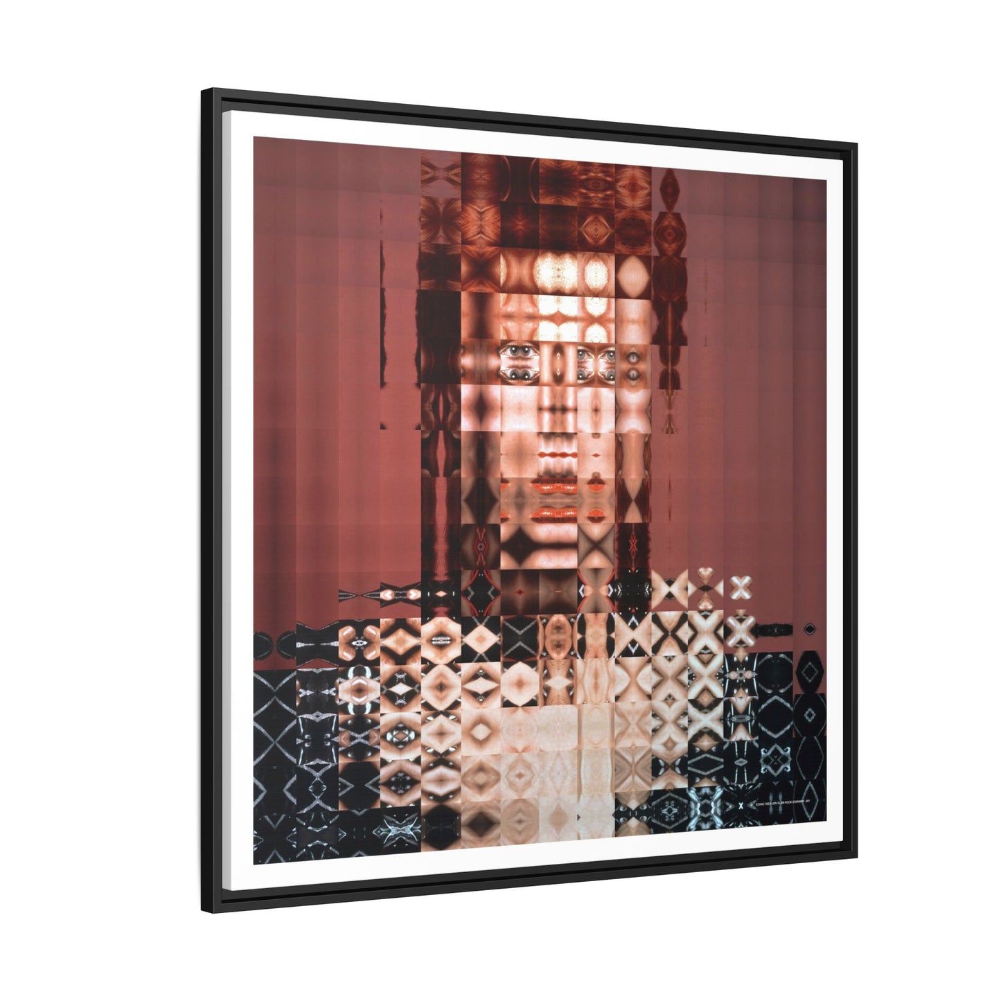 Iconic 70s Alien Glam Rock Starman Abstract Portrait Collage Art — Matte Canvas, Framed (Multi-color options)