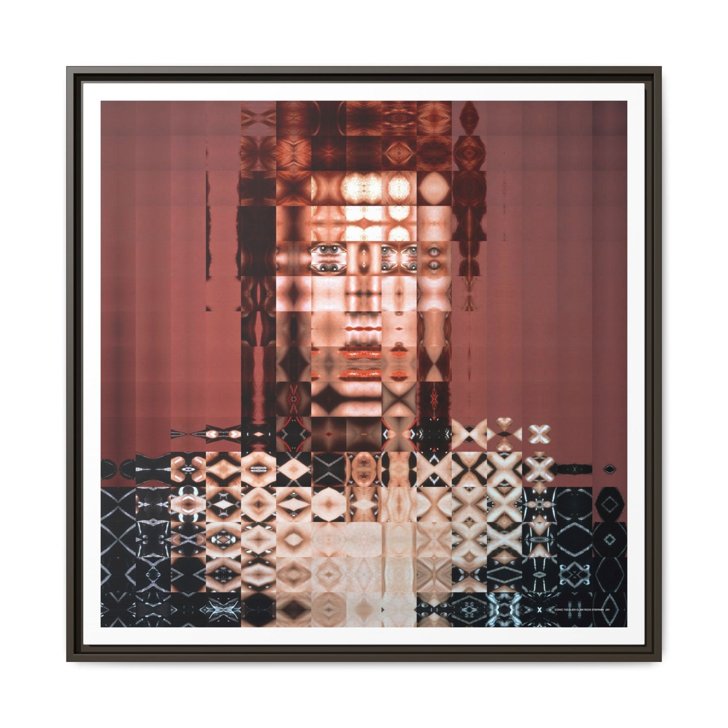 Iconic 70s Alien Glam Rock Starman Abstract Portrait Collage Art — Matte Canvas, Framed (Multi-color options)