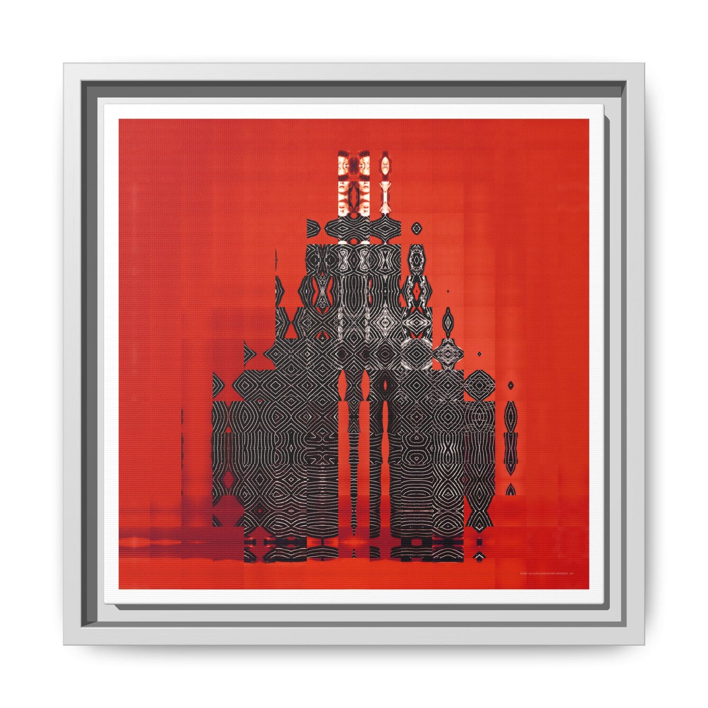 Iconic 70s Alien Glam Rocker Spacesuit Abstract Portrait Collage Art — Matte Canvas, Framed (Multi-color options)