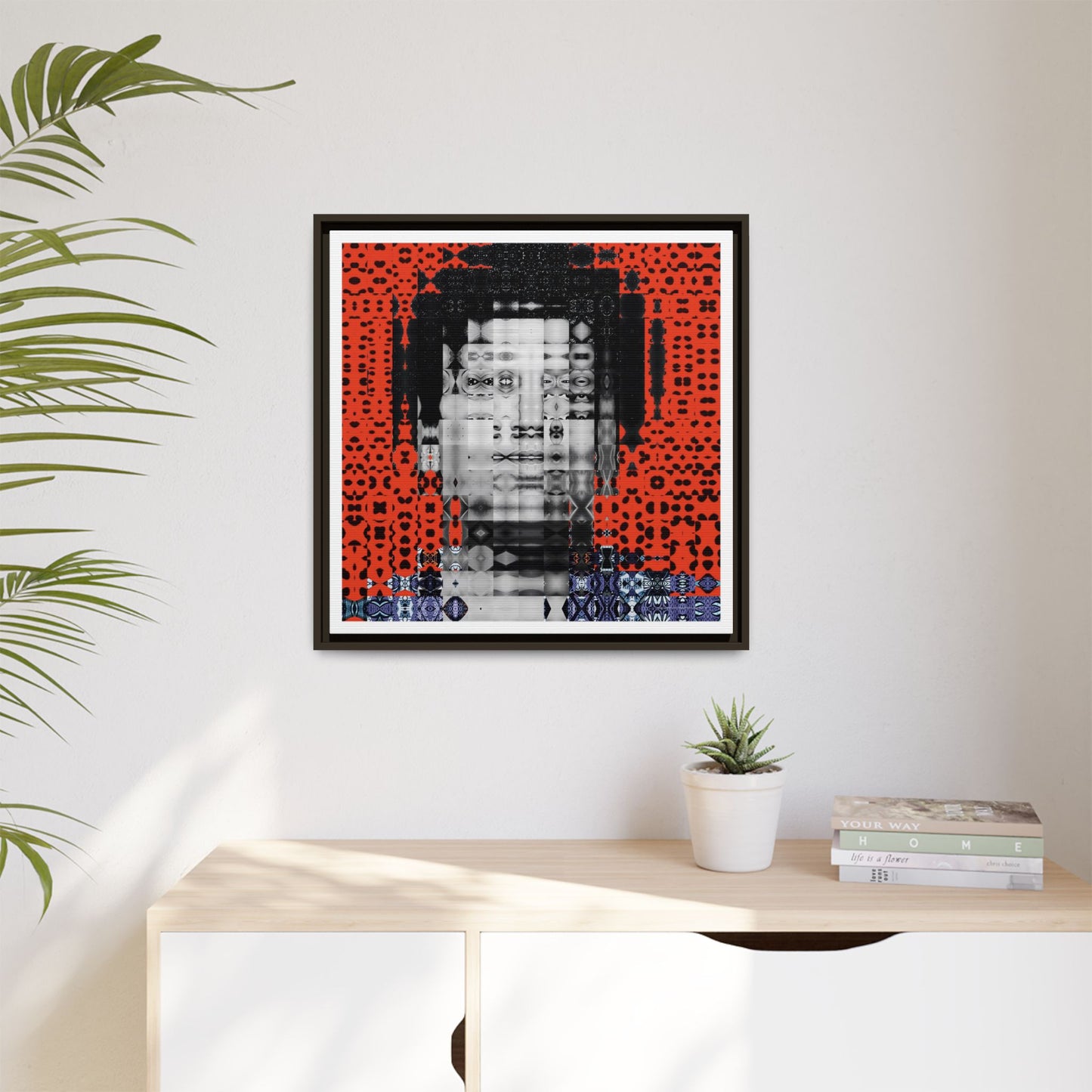 Iconic Foundational Feminist icon Audre Lorde Abstract Portrait Collage Art — Matte Canvas, Framed (Multi-color options)