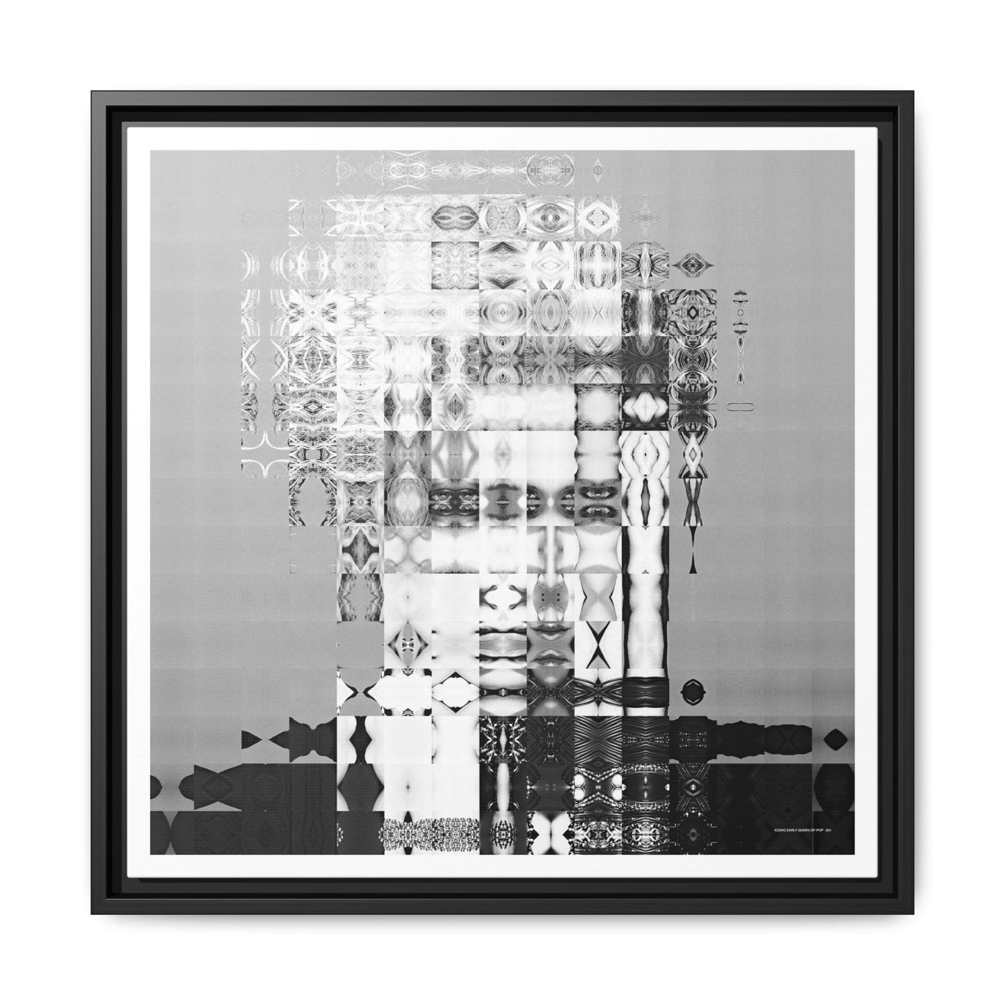 Iconic Early Queen-of-Pop Abstract Portrait Collage Art — Matte Canvas, Framed (Multi-color options)