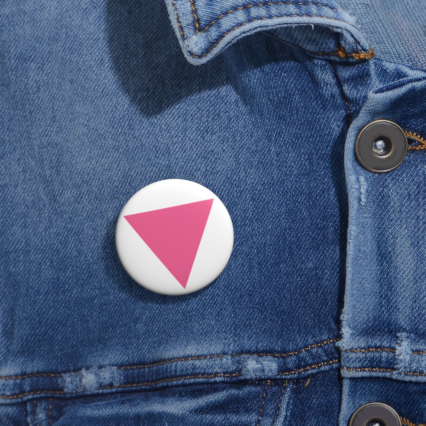 Iconic Pink Triangle, Historic Gay Symbol, Heart Pin Button