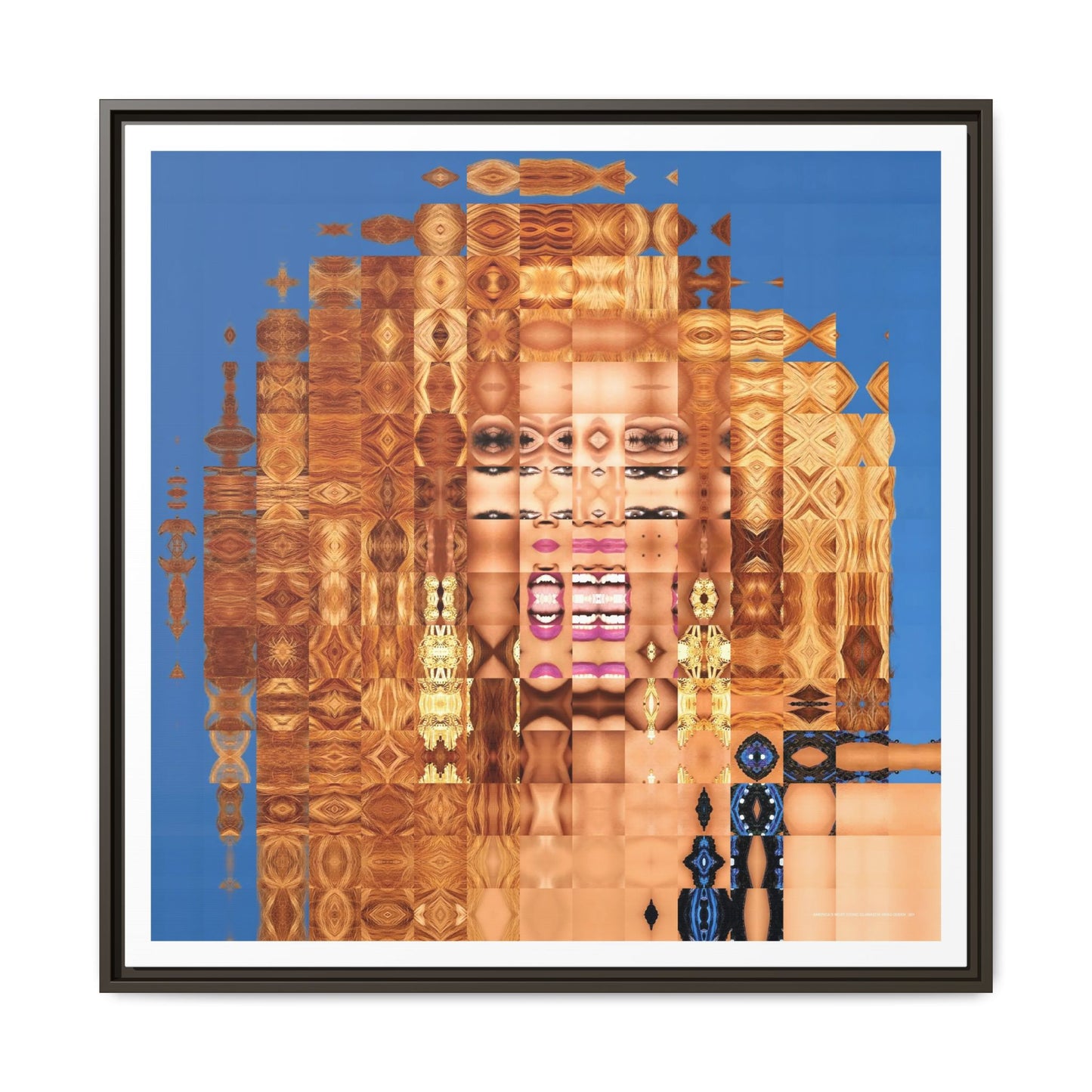 America's Most Iconic Glamazon Drag Queen Abstract Portrait Collage Art — Matte Canvas, Framed (Multi-color options)