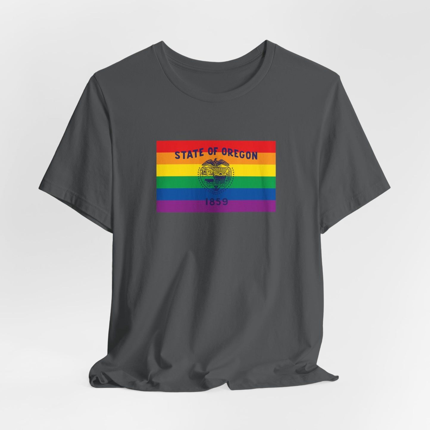 Oregon Rainbow Pride Flag T-shirt, Several Color Options