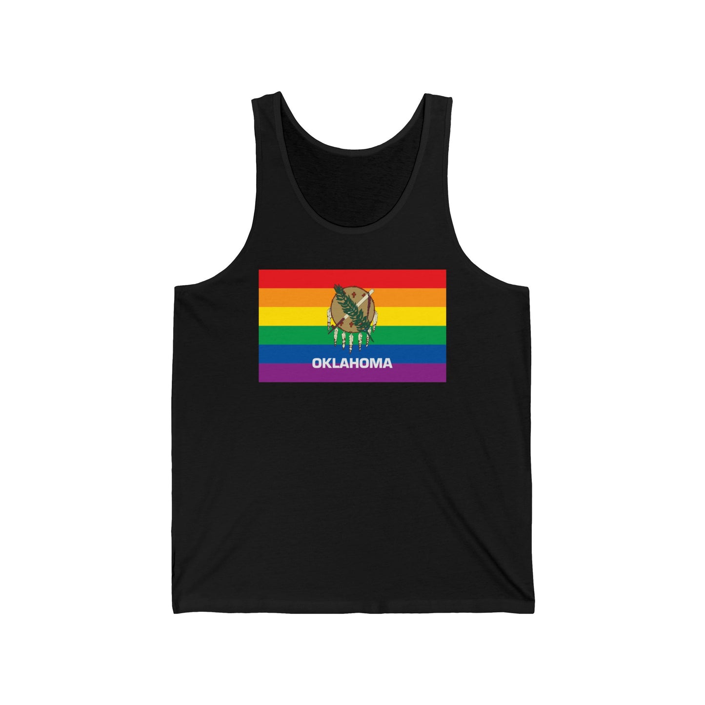 Oklahoma Rainbow Pride Flag Jersey Tank