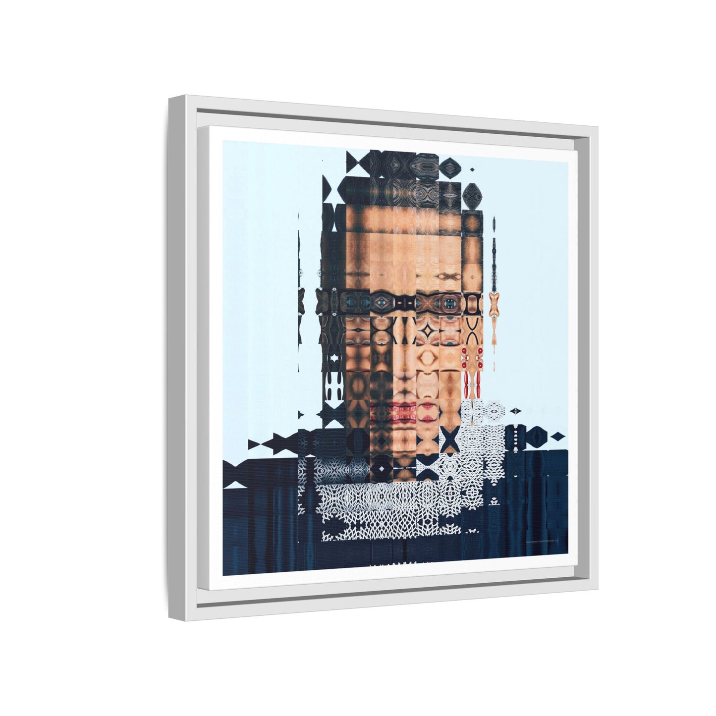 Iconic Feminist, The Notorious RBG, Ruth Bader Ginsburg Abstract Portrait Collage Art — Matte Canvas, Framed (Multi-color options)
