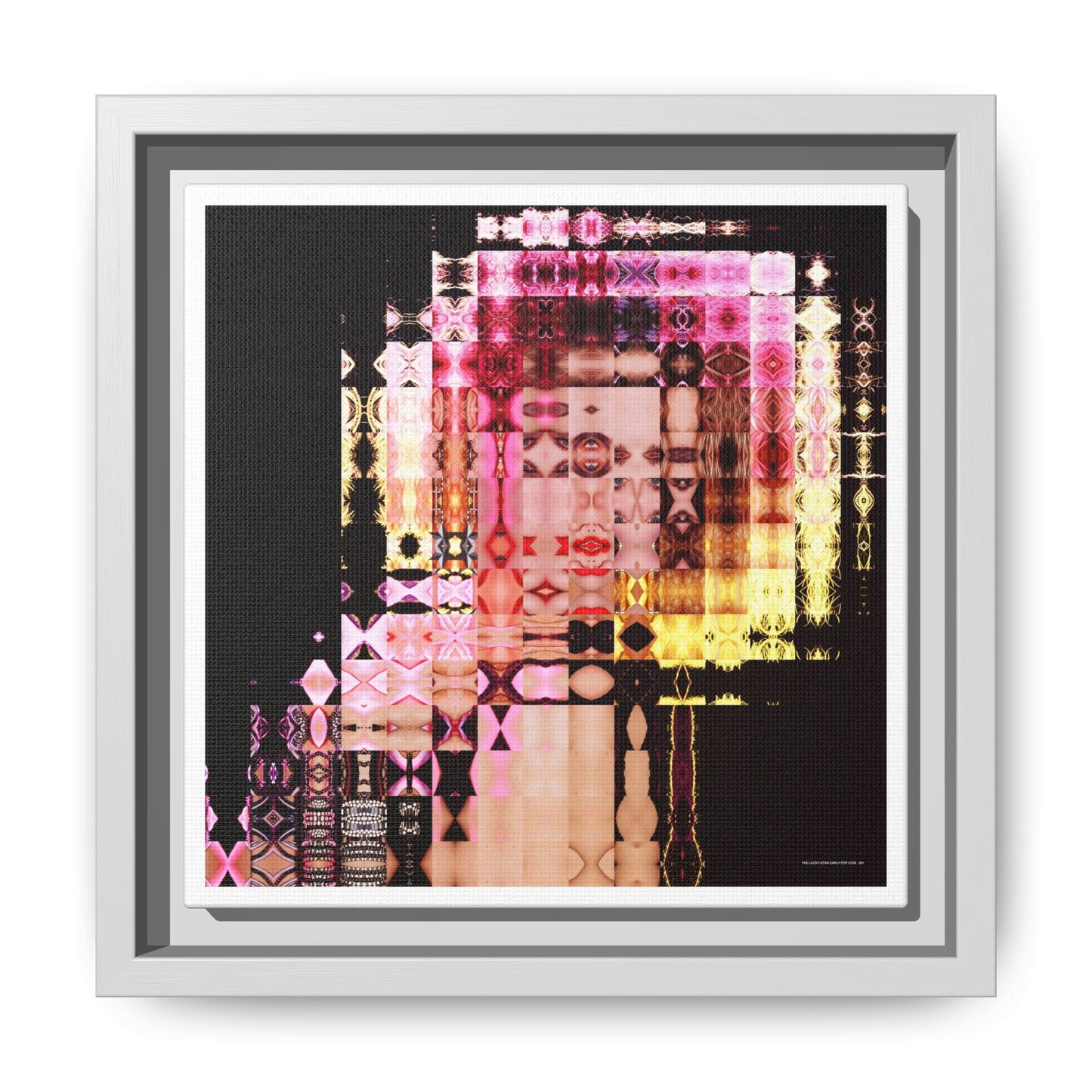 The Lucky-Star Early Pop Icon Abstract Portrait Collage Art — Matte Canvas, Framed (Multi-color options)