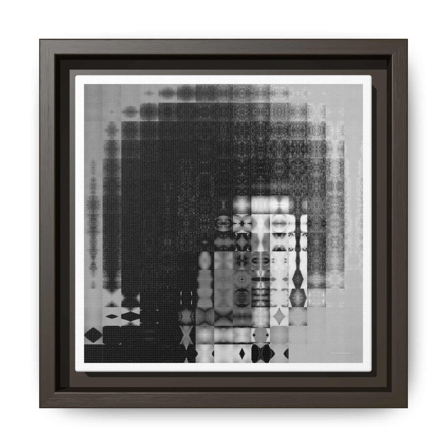 Feminist Icon Angela Davis Abstract Portrait Collage Art — Matte Canvas, Framed (Multi-color options)