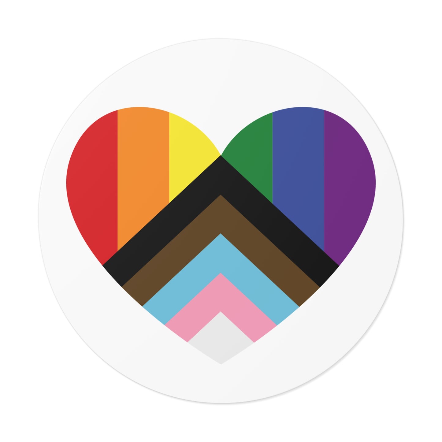 Progress Rainbow Pride Heart Flag Vinyl Sticker