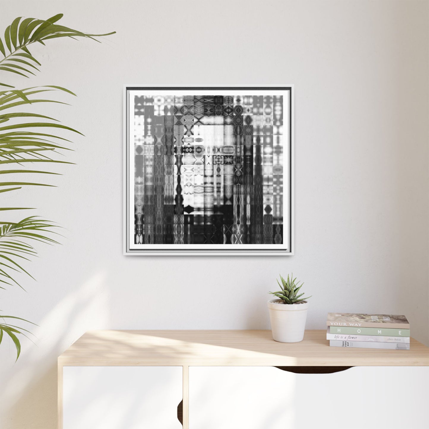 Feminist Icon Gloria Steinem Abstract Portrait Collage Art — Matte Canvas, Framed (Multi-color options)