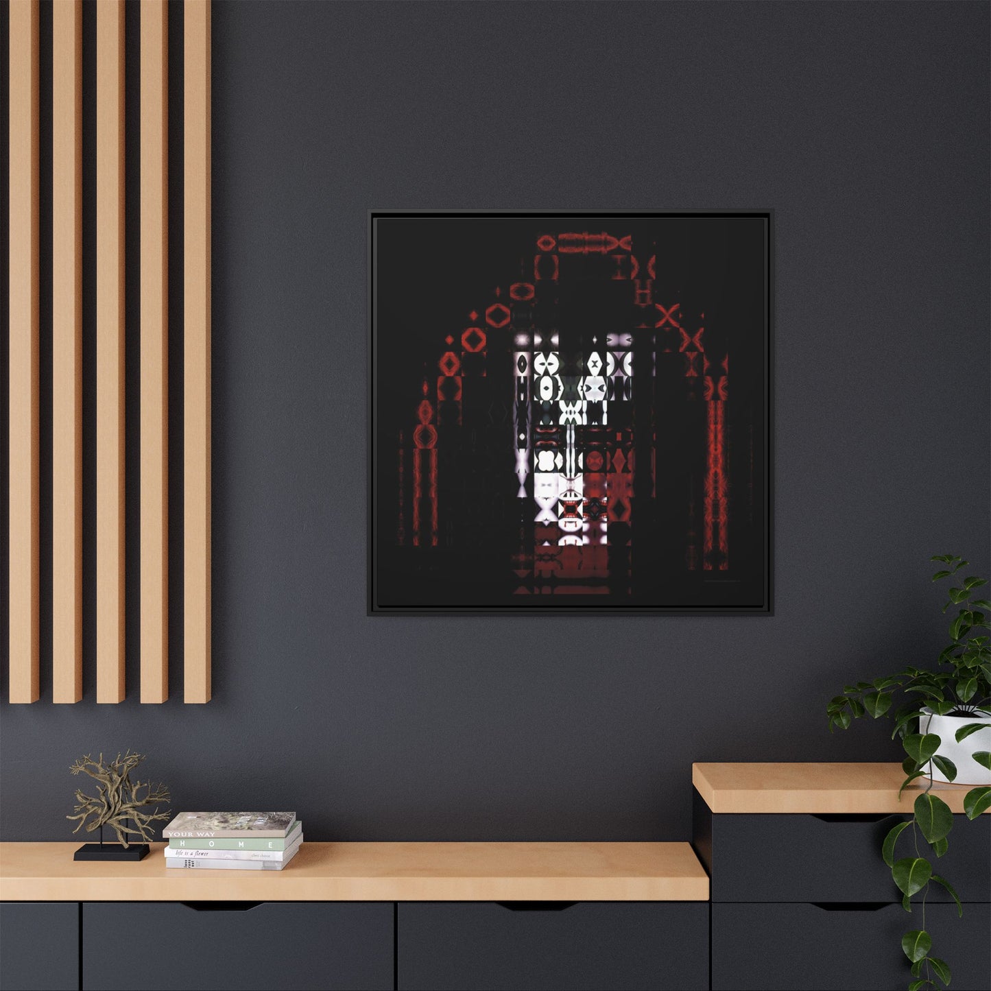 Knights In Satan's Service, Demon Abstract Portrait Collage Art — Matte Canvas, Framed (Multi-color options)
