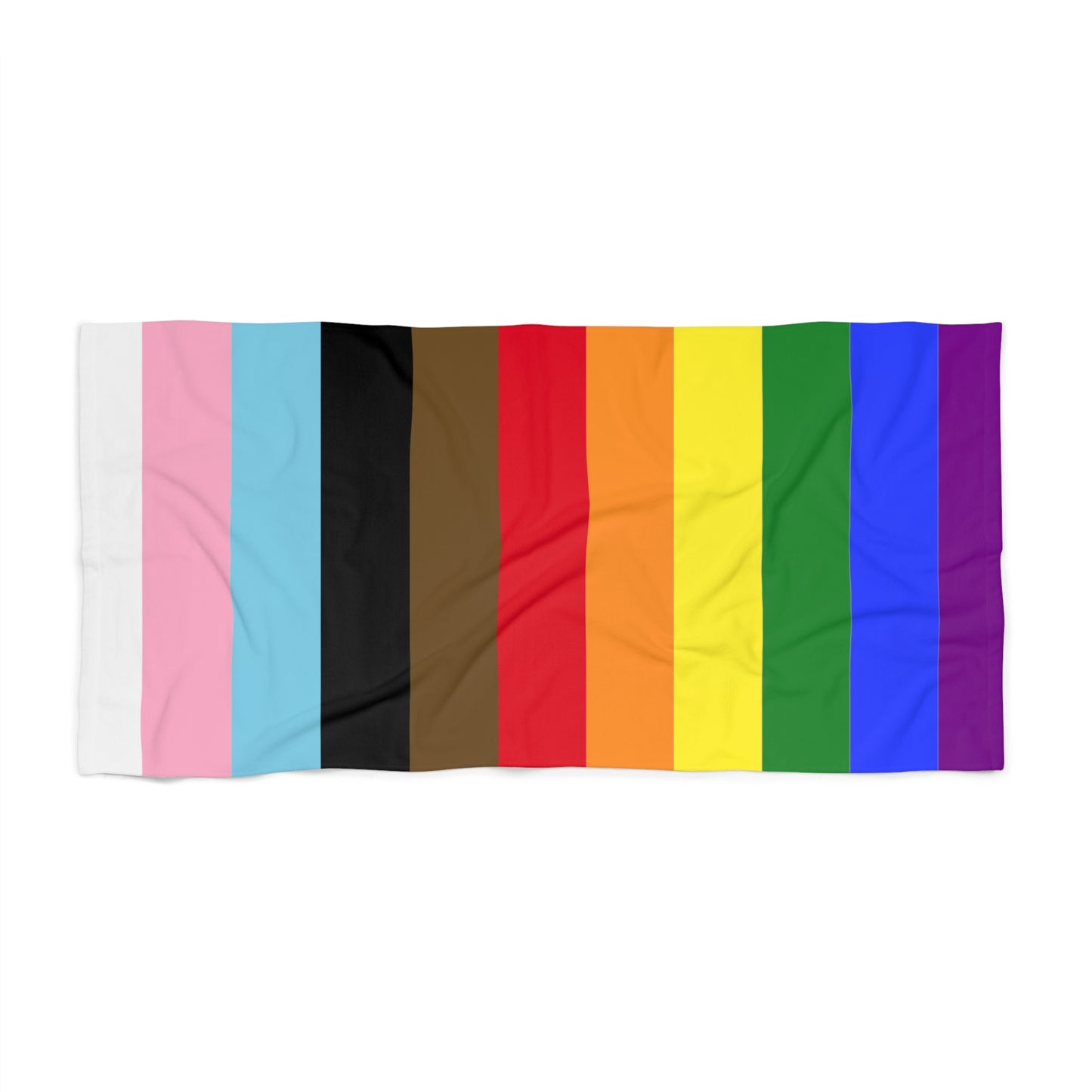 Progress Pride Flag Beach Towel - vertical stripe deco