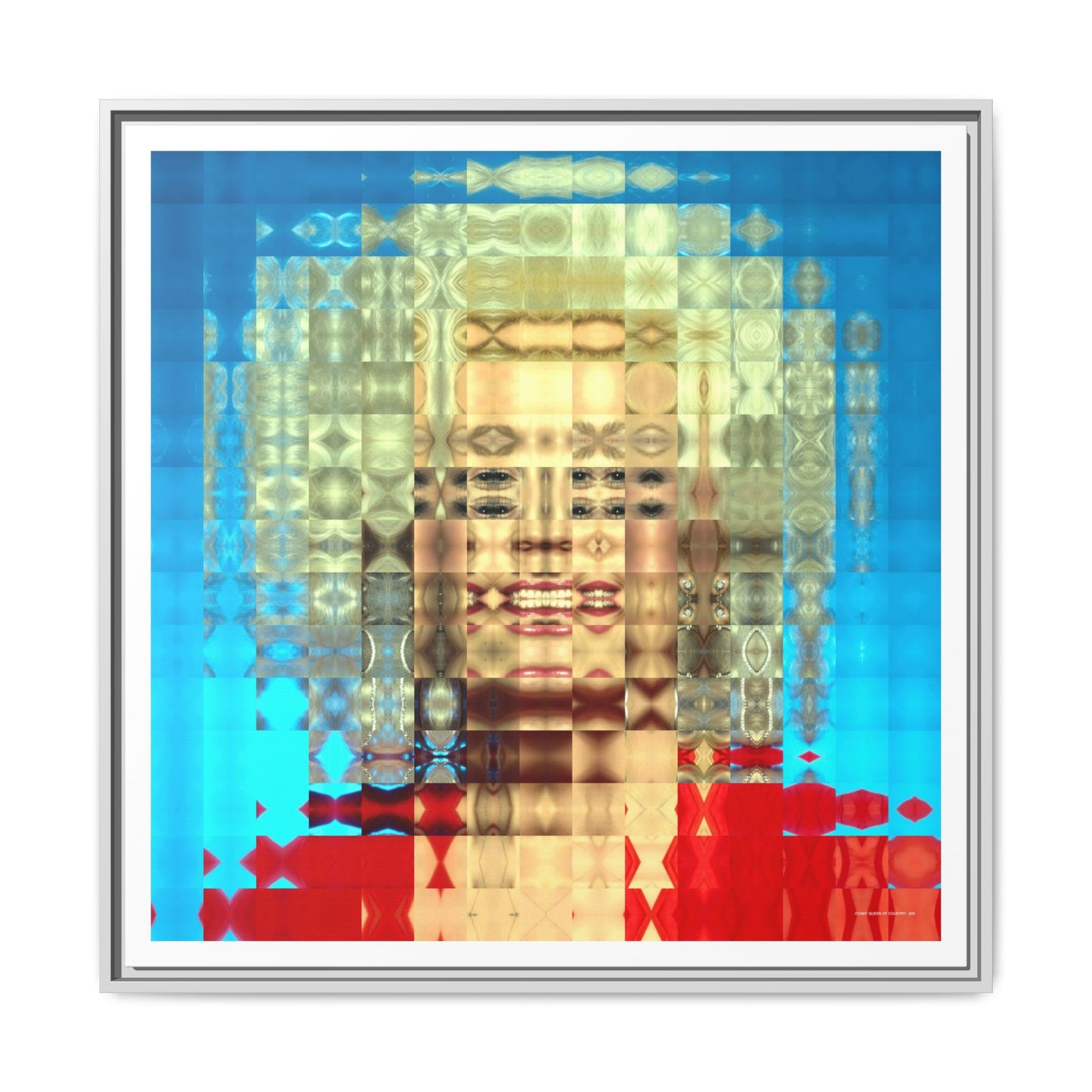 Iconic Queen of Country V, Dolly Abstract Portrait Collage Art — Matte Canvas, Framed (Multi-color options)