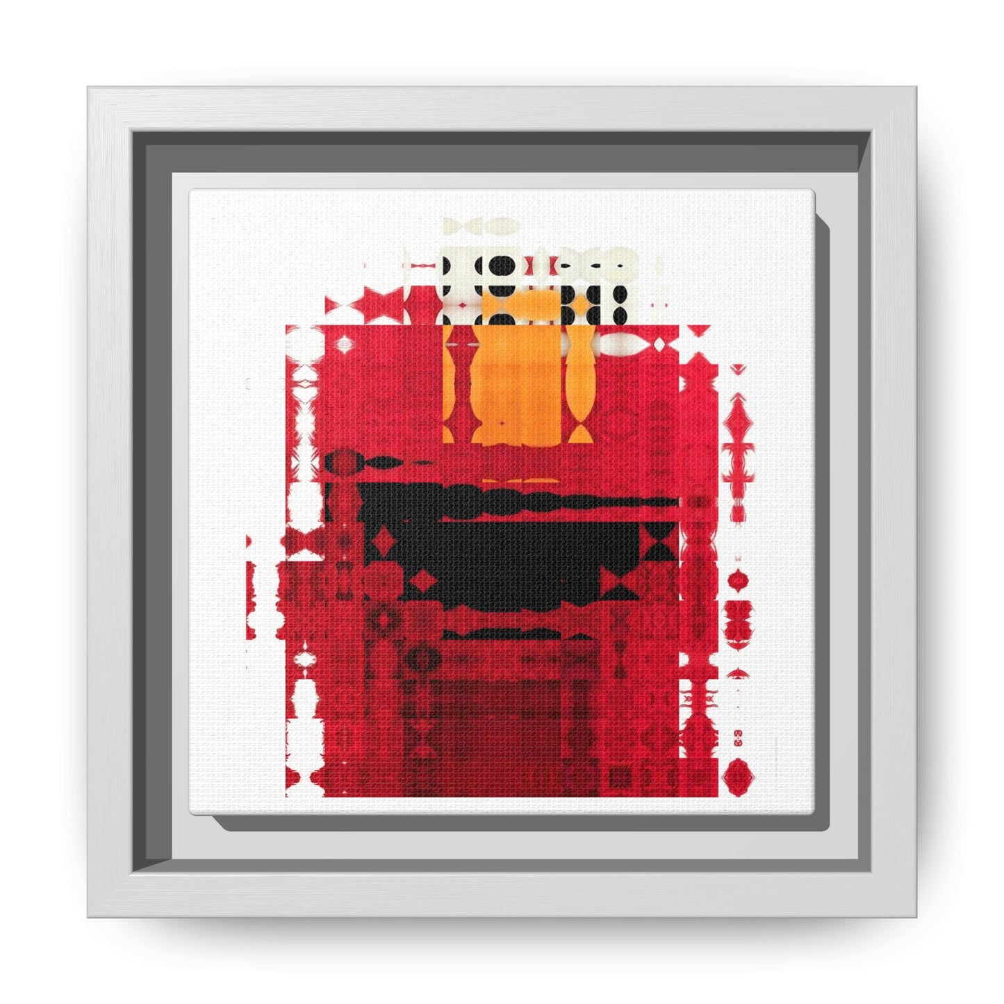Iconic Fuzzy Red Cutie Monster from the Street Abstract Portrait Collage Art — Matte Canvas, Framed (Multi-color options)