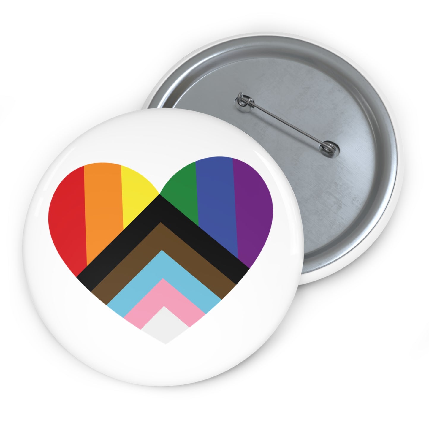 Progress Rainbow Pride Heart Pin Button