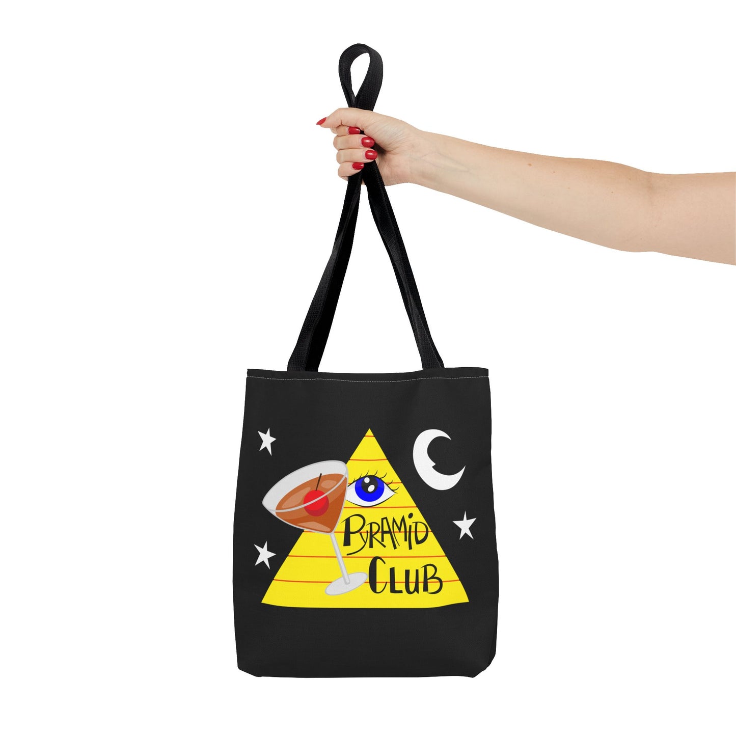 Pyramid Club Tote Bag - Full Color on Black