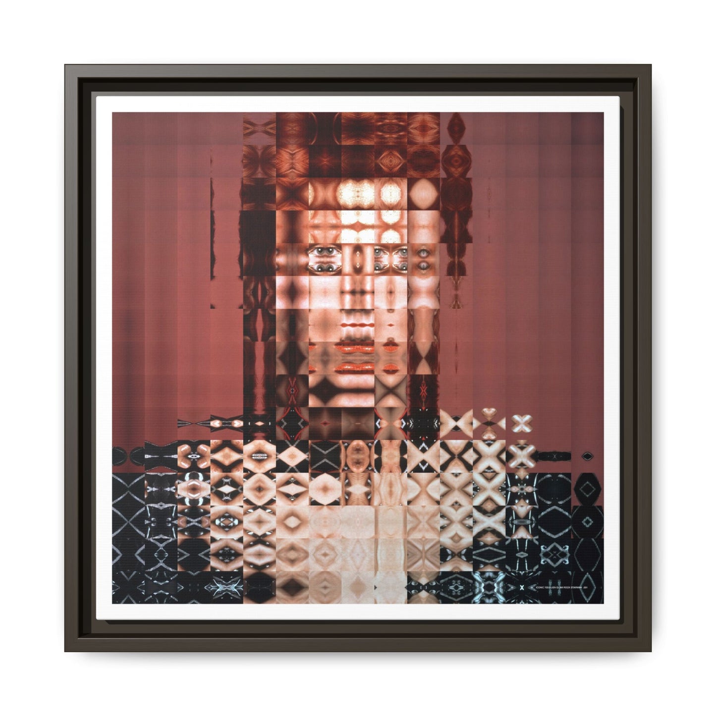 Iconic 70s Alien Glam Rock Starman Abstract Portrait Collage Art — Matte Canvas, Framed (Multi-color options)