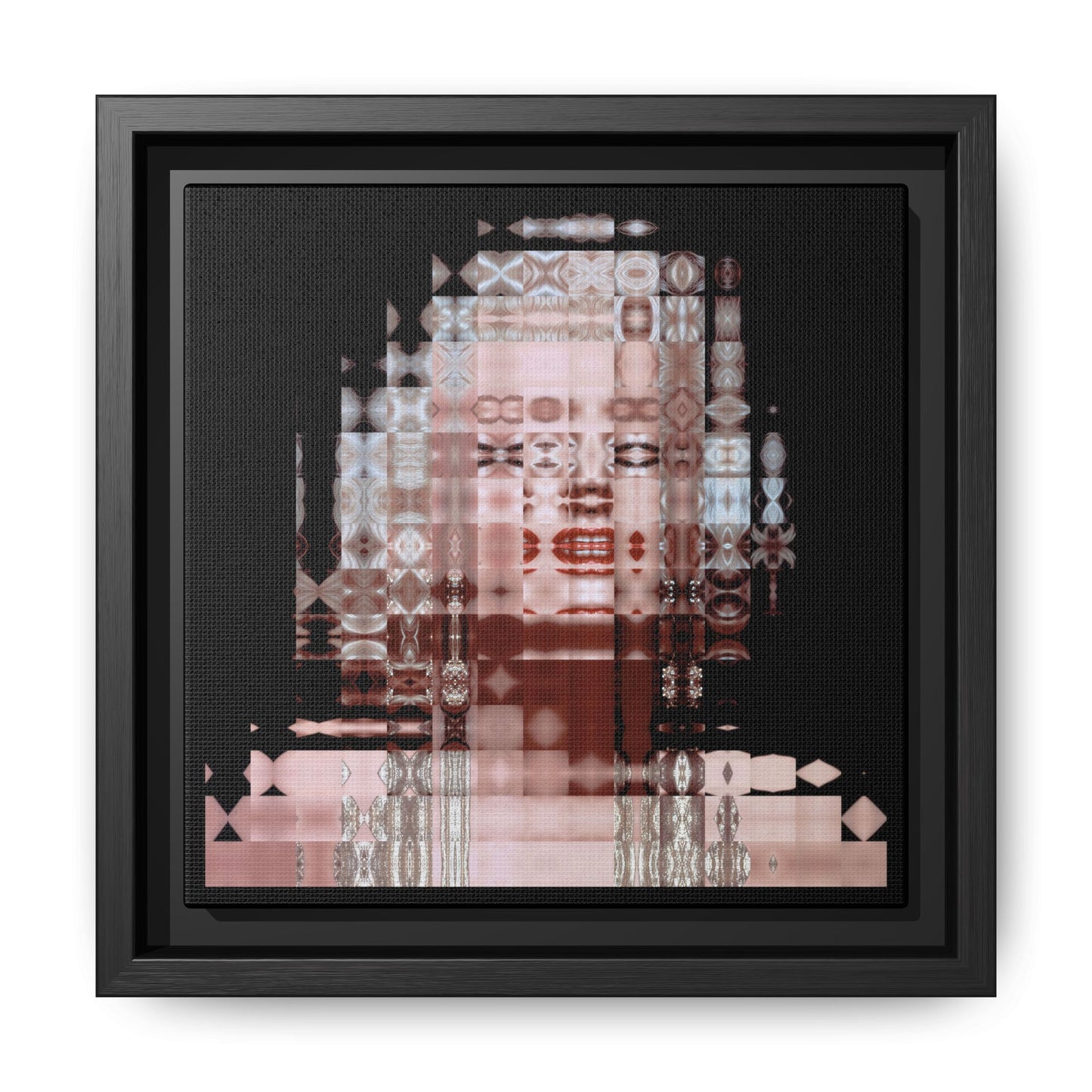Iconic Movie Star Marilyn Monroe Abstract Portrait Collage Art — Matte Canvas, Framed (Multi-color options)