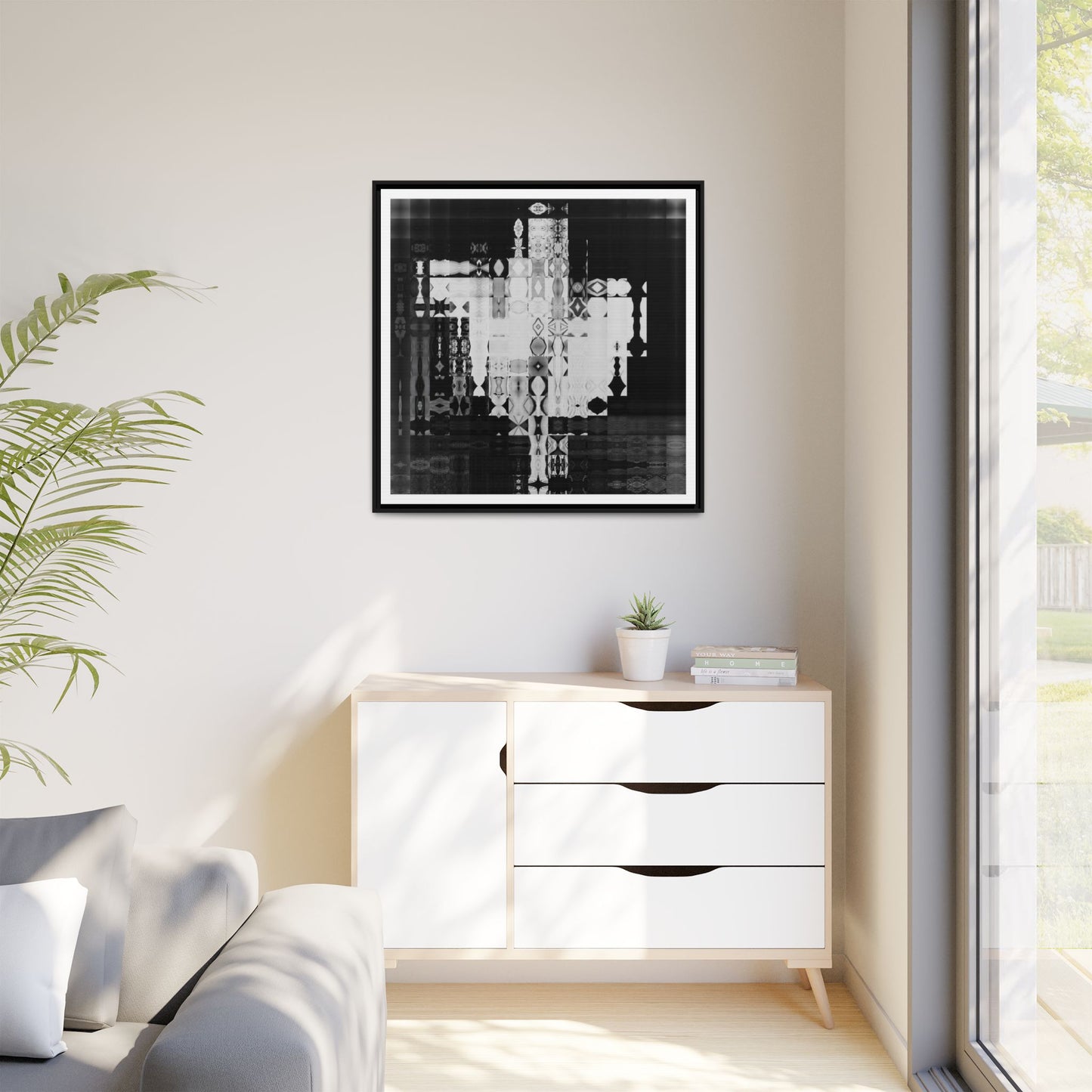 Iconic Hollywood Movie Star Marilyn Monroe, Iconic Flying Skirt Moment, Abstract Portrait Collage Art — Matte Canvas, Framed (Multi-color options)