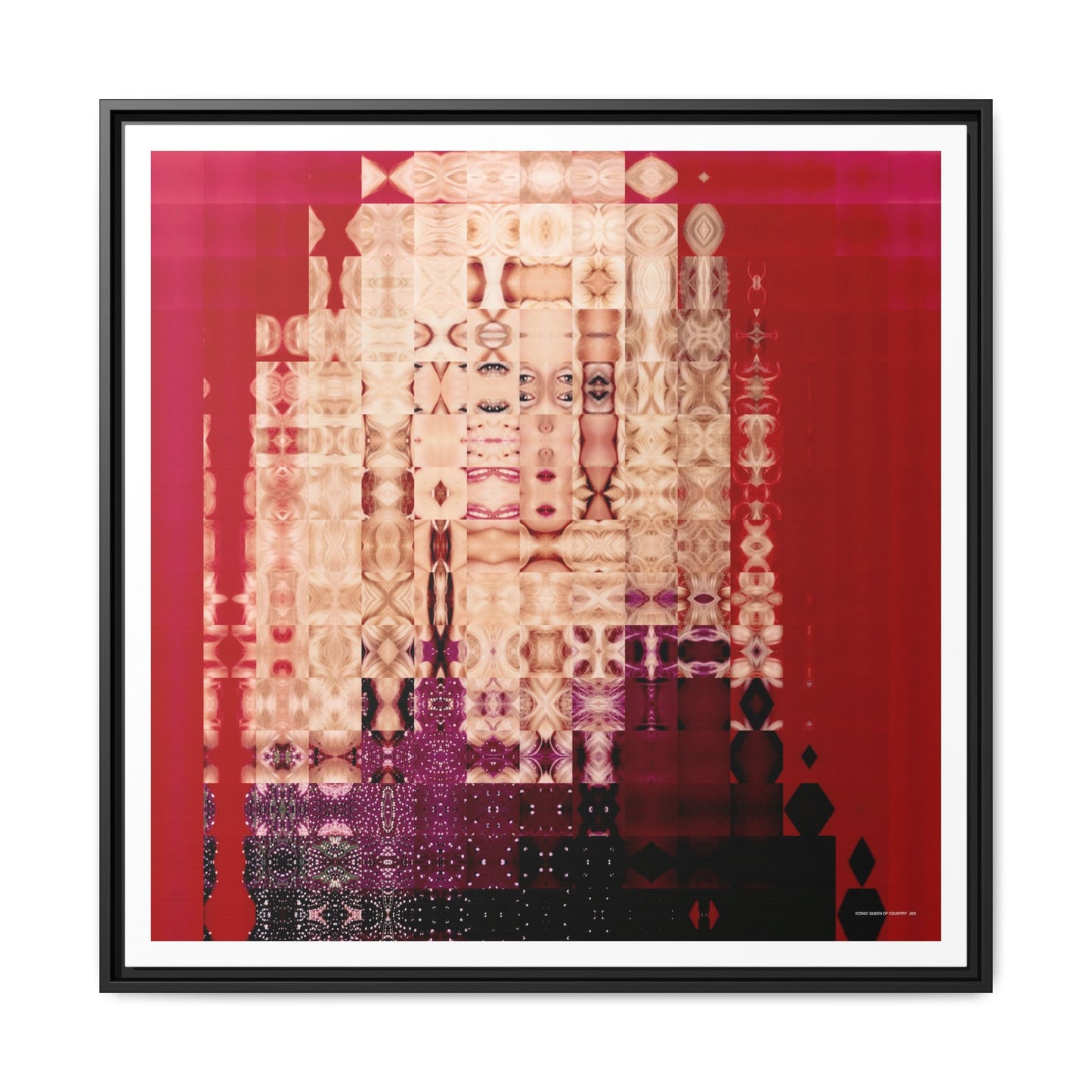 Iconic Queen of Country III, Dolly Abstract Portrait Collage Art — Matte Canvas, Framed (Multi-color options)
