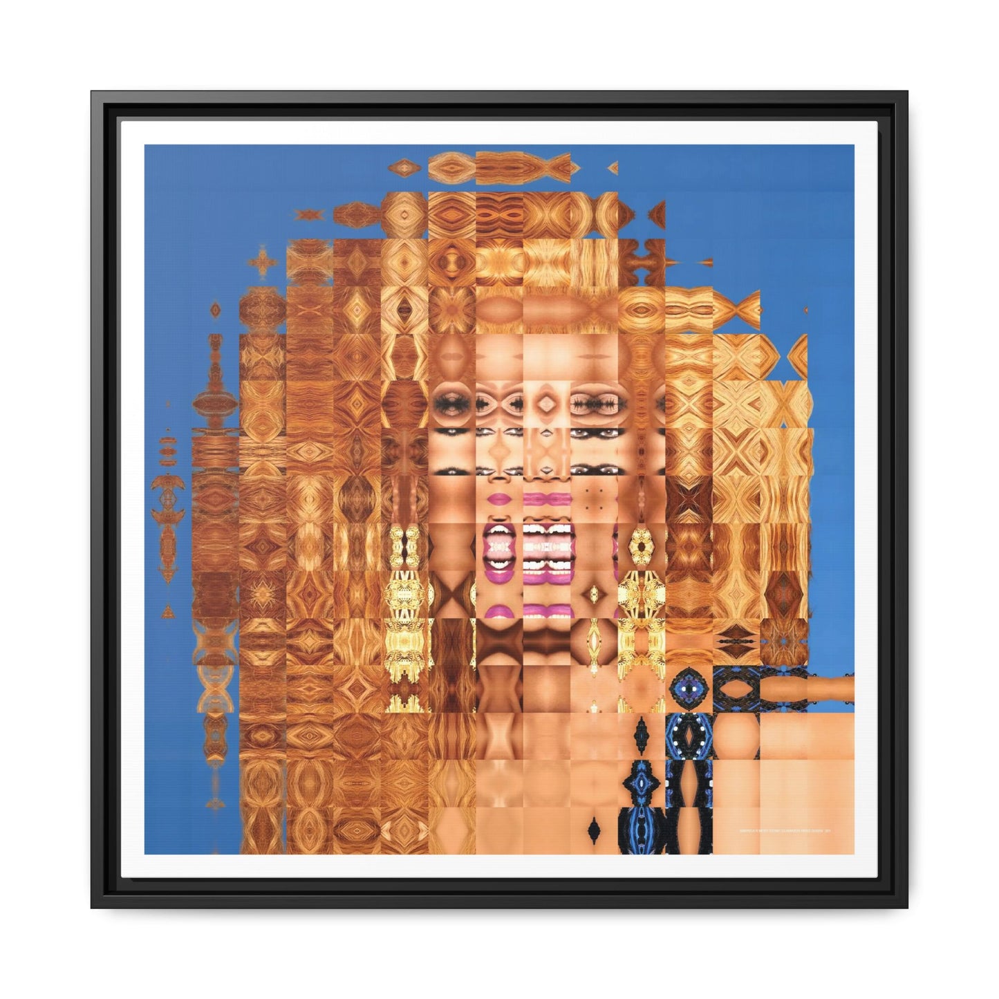 America's Most Iconic Glamazon Drag Queen Abstract Portrait Collage Art — Matte Canvas, Framed (Multi-color options)