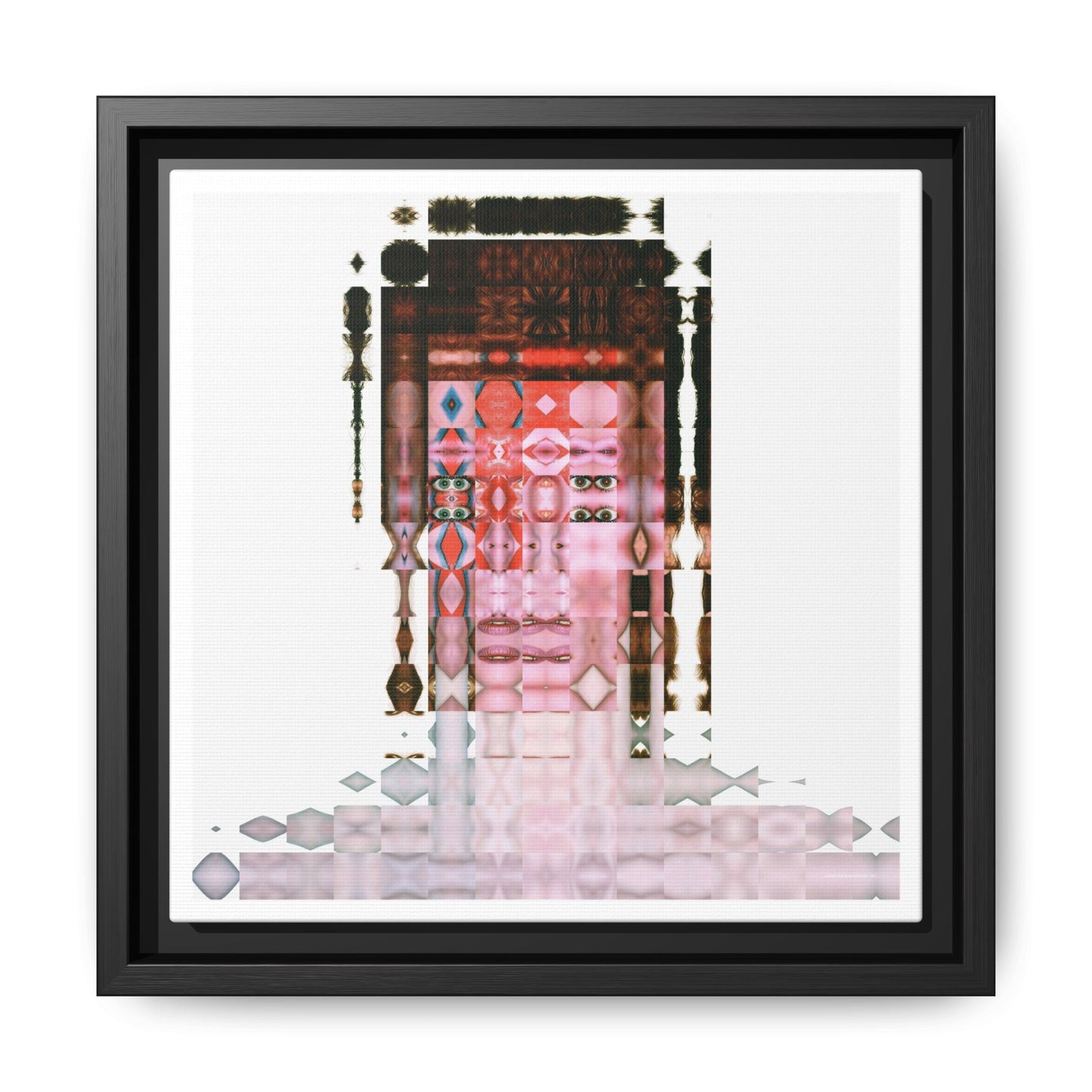 Iconic 70s Glam Rocker Abstract Portrait Collage Art — Matte Canvas, Framed (Multi-color options)