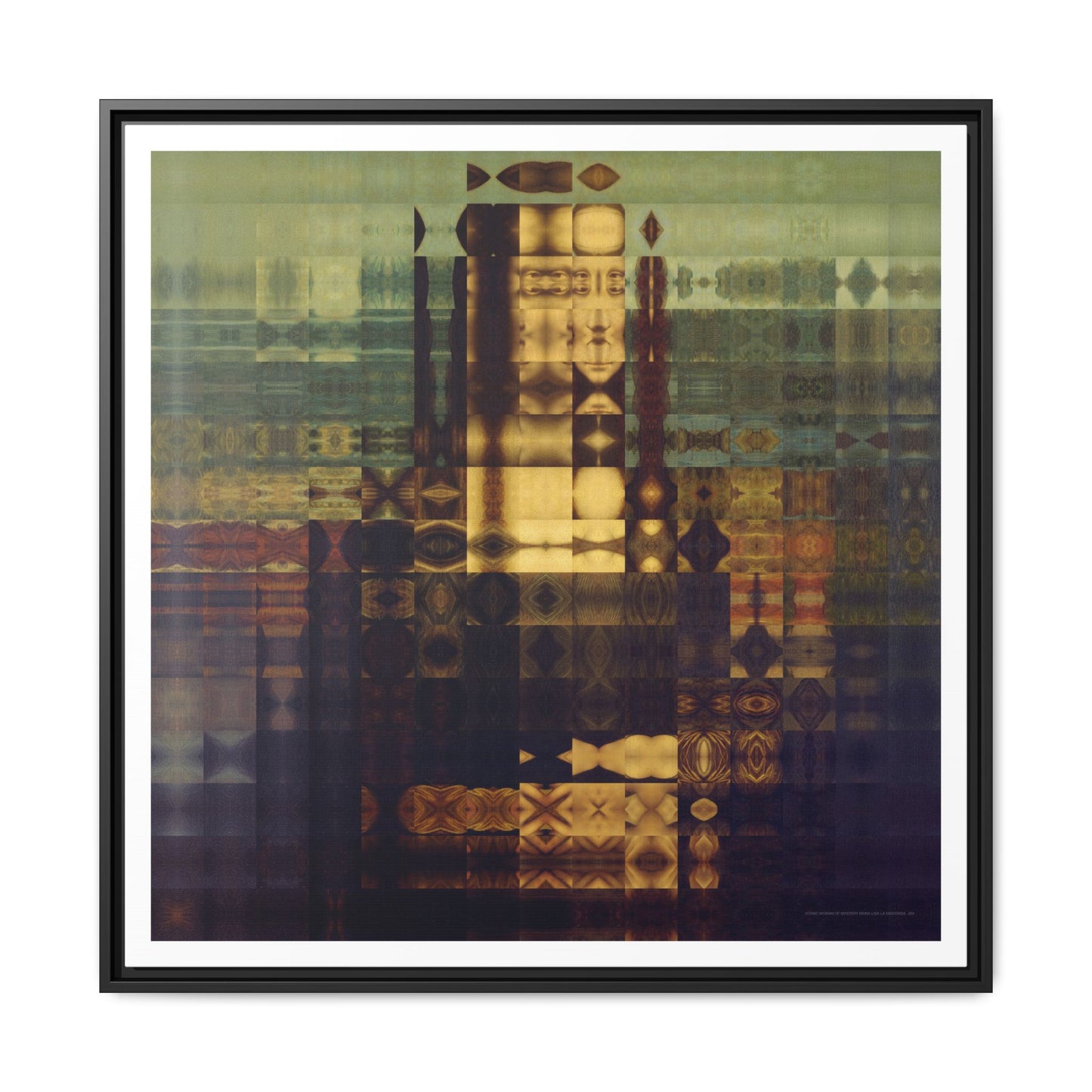 La Gioconda / Mona Lisa Abstract Portrait Collage Art — Matte Canvas, Framed (Multi-color options)