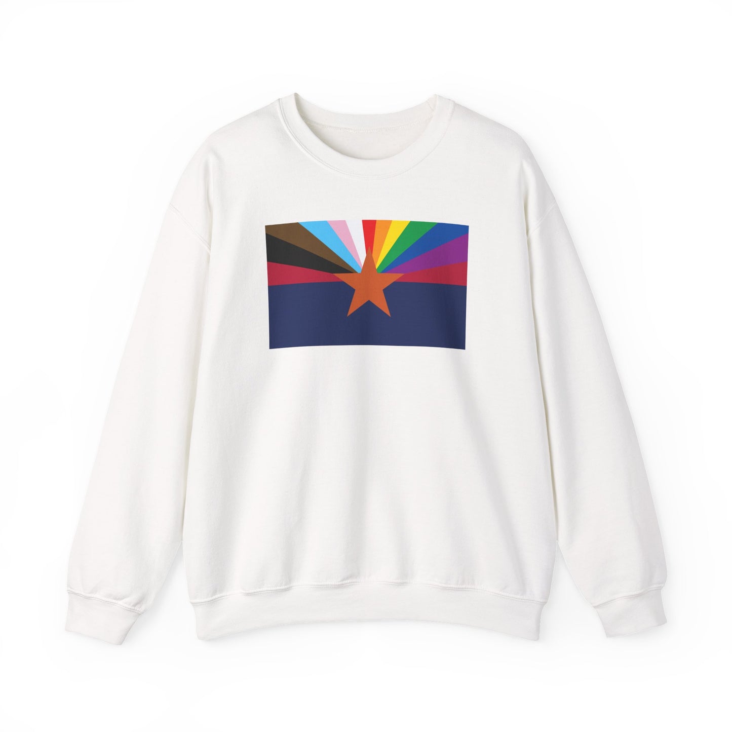 Arizona Rainbow Pride Flag Unisex Crewneck Sweatshirt—White, Black or Light Pink