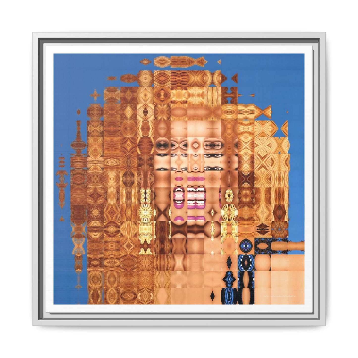 America's Most Iconic Glamazon Drag Queen Abstract Portrait Collage Art — Matte Canvas, Framed (Multi-color options)
