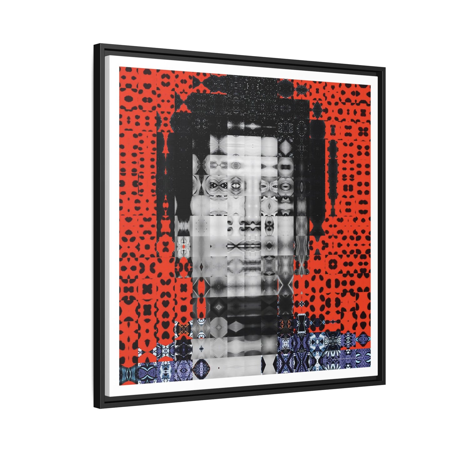 Iconic Foundational Feminist icon Audre Lorde Abstract Portrait Collage Art — Matte Canvas, Framed (Multi-color options)