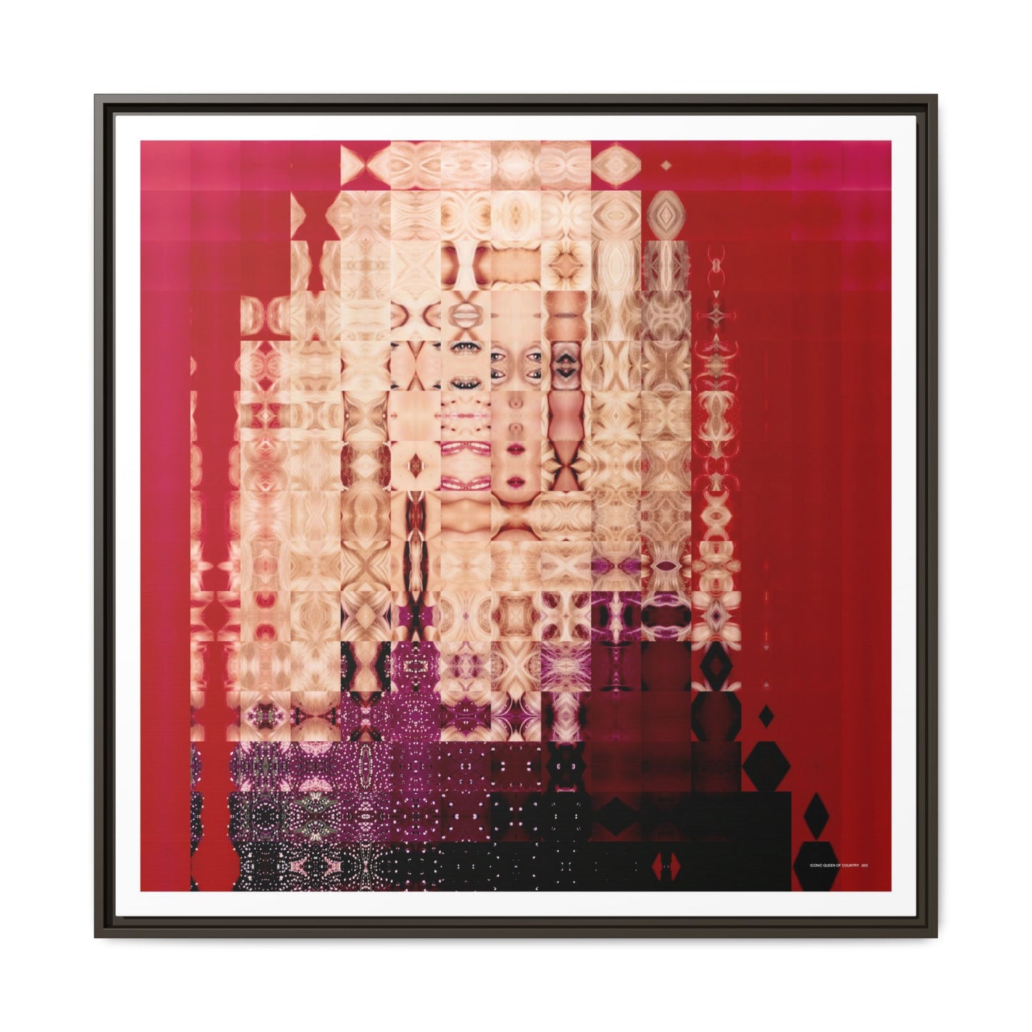 Iconic Queen of Country III, Dolly Abstract Portrait Collage Art — Matte Canvas, Framed (Multi-color options)