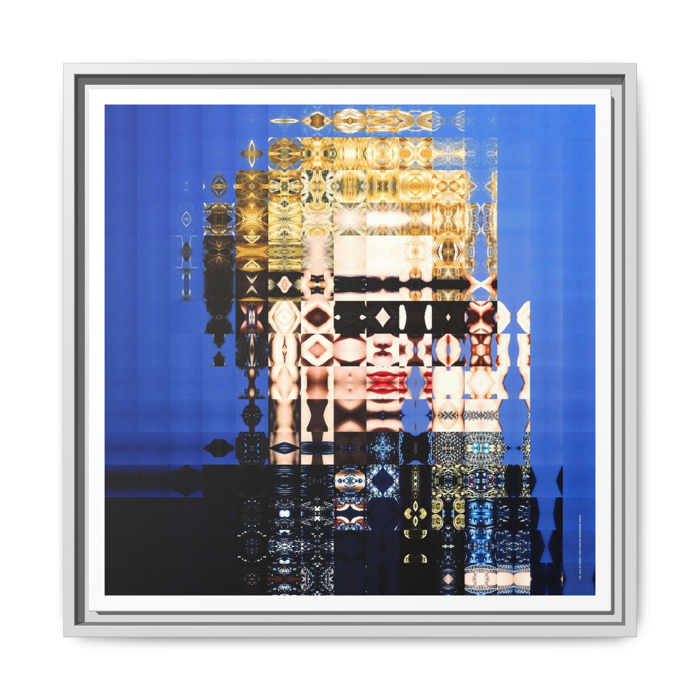 Iconic Borderline-Blonde Early Queen of Pop Abstract Portrait Collage Art — Matte Canvas, Framed (Multi-color options)