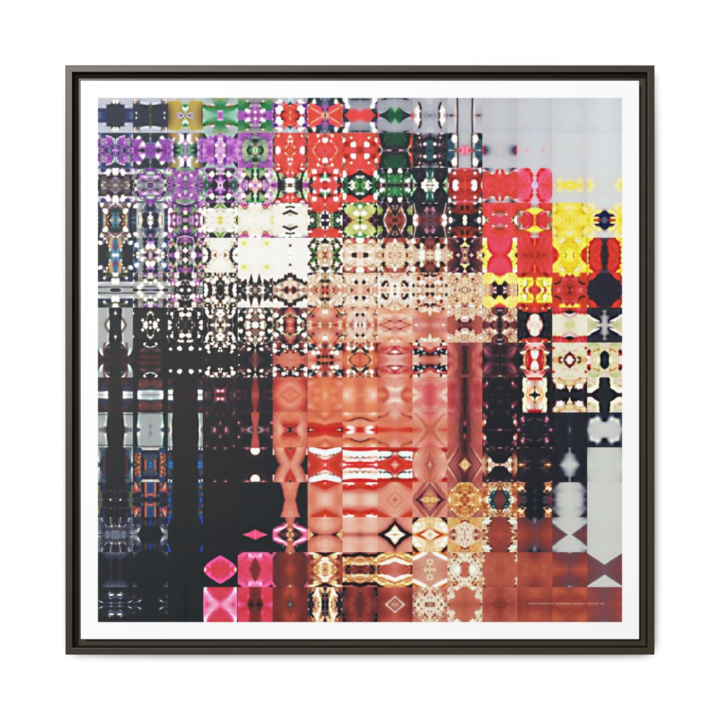 Iconic Guardian of the Margins, Marsha P. Johnson Abstract Portrait Collage Art — Matte Canvas, Framed (Multi-color options)