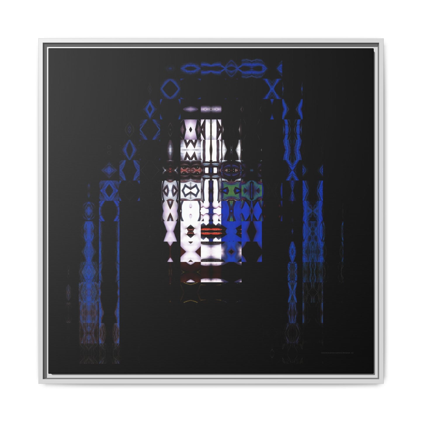 Knights In Satan's Service, SpaceAce Abstract Portrait Collage Art — Matte Canvas, Framed (Multi-color options)