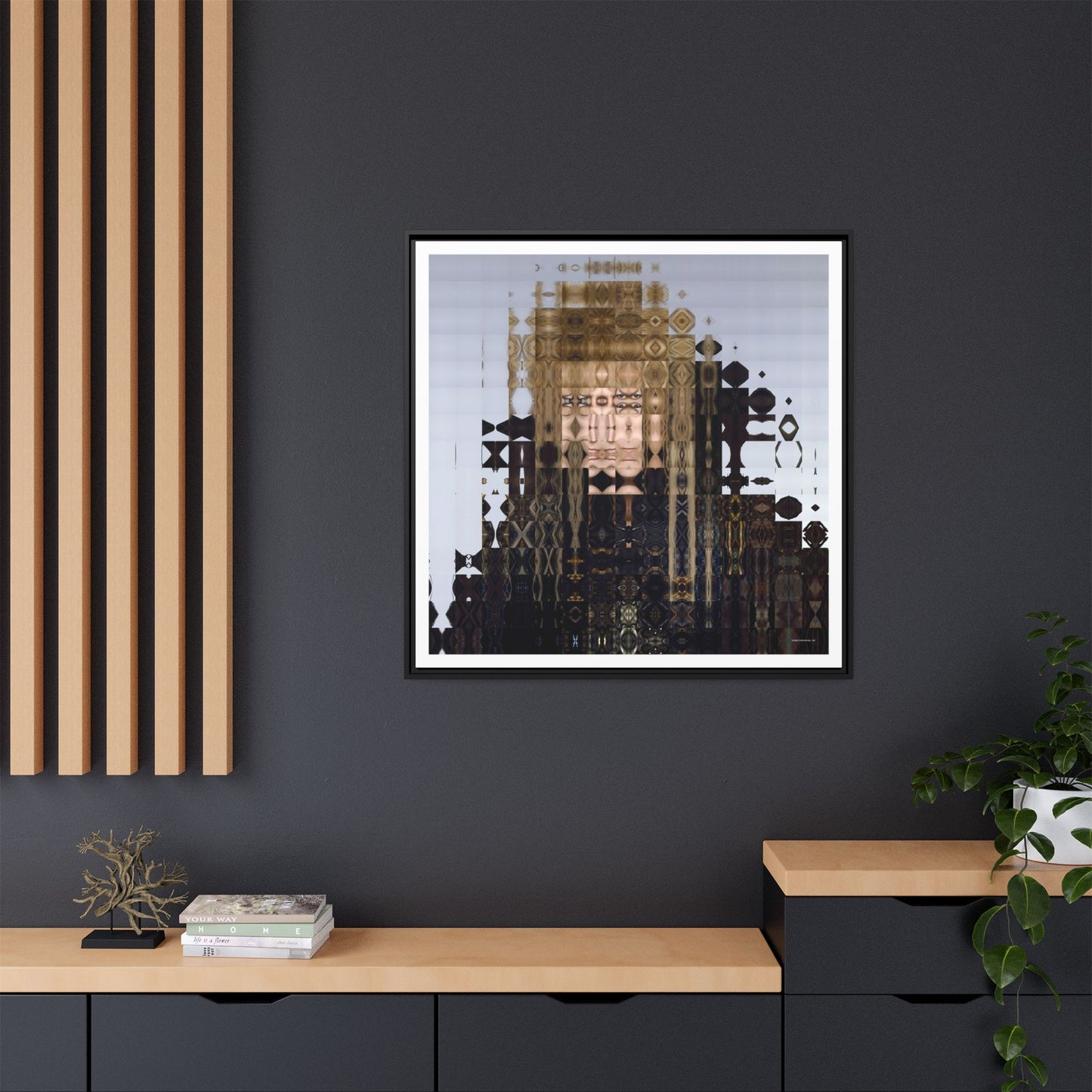 Iconic Goblin King Abstract Portrait Collage Art — Matte Canvas, Framed (Multi-color options)