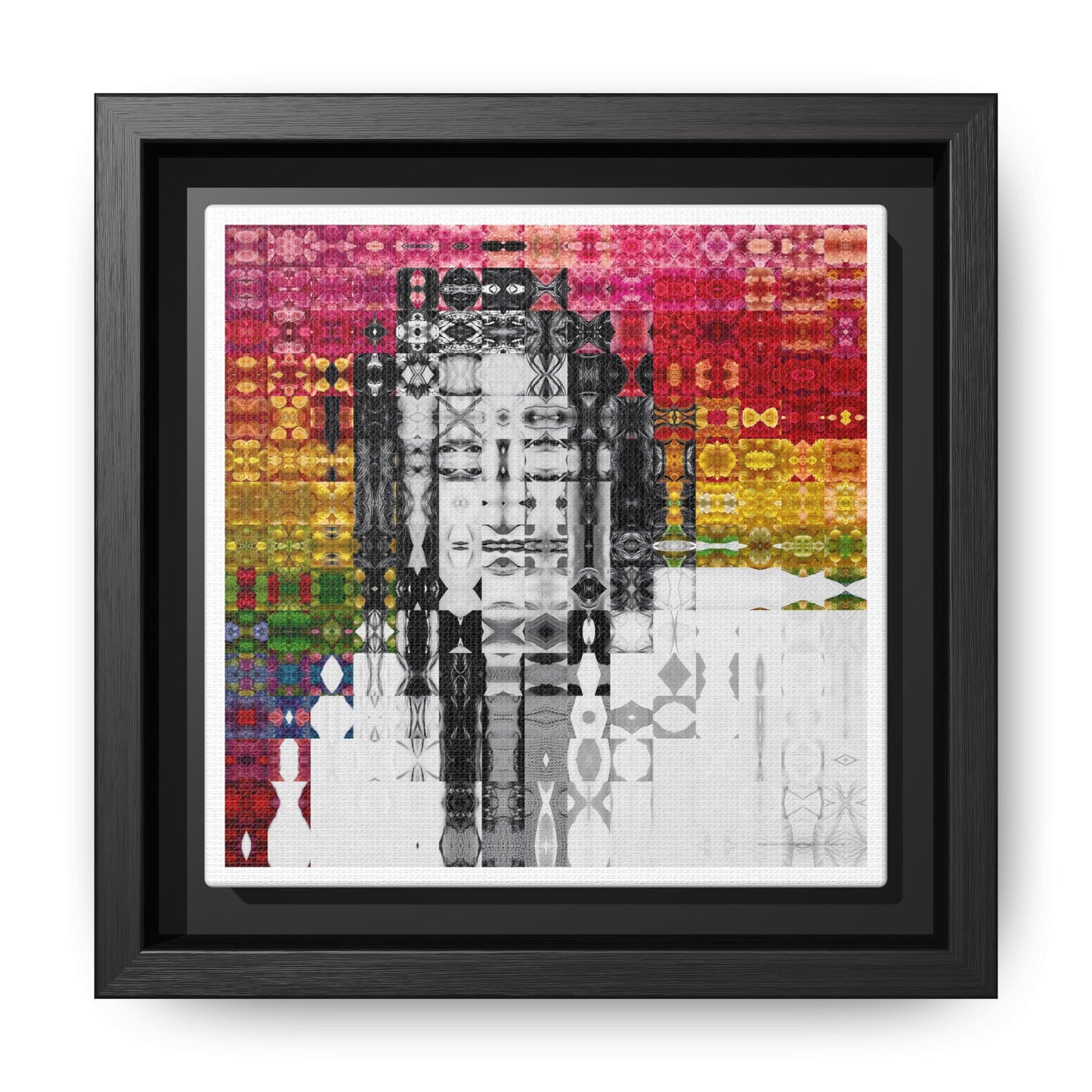 Iconic Voice That Refused Silence, Sylvia Rivera Abstract Portrait Collage Art — Matte Canvas, Framed (Multi-color options)