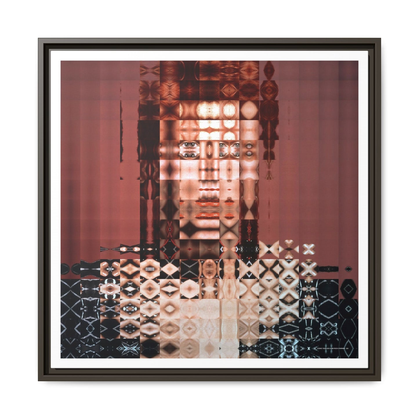 Iconic 70s Alien Glam Rock Starman Abstract Portrait Collage Art — Matte Canvas, Framed (Multi-color options)