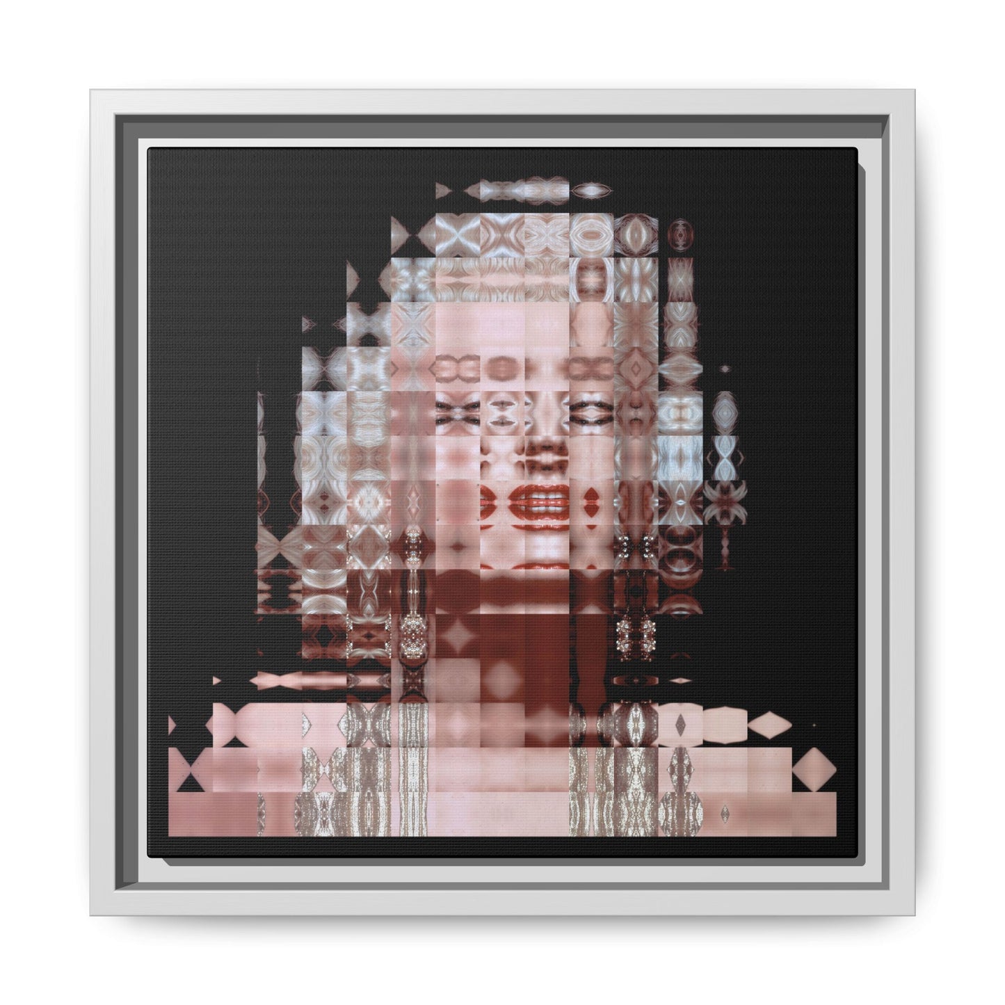 Iconic Movie Star Marilyn Monroe Abstract Portrait Collage Art — Matte Canvas, Framed (Multi-color options)
