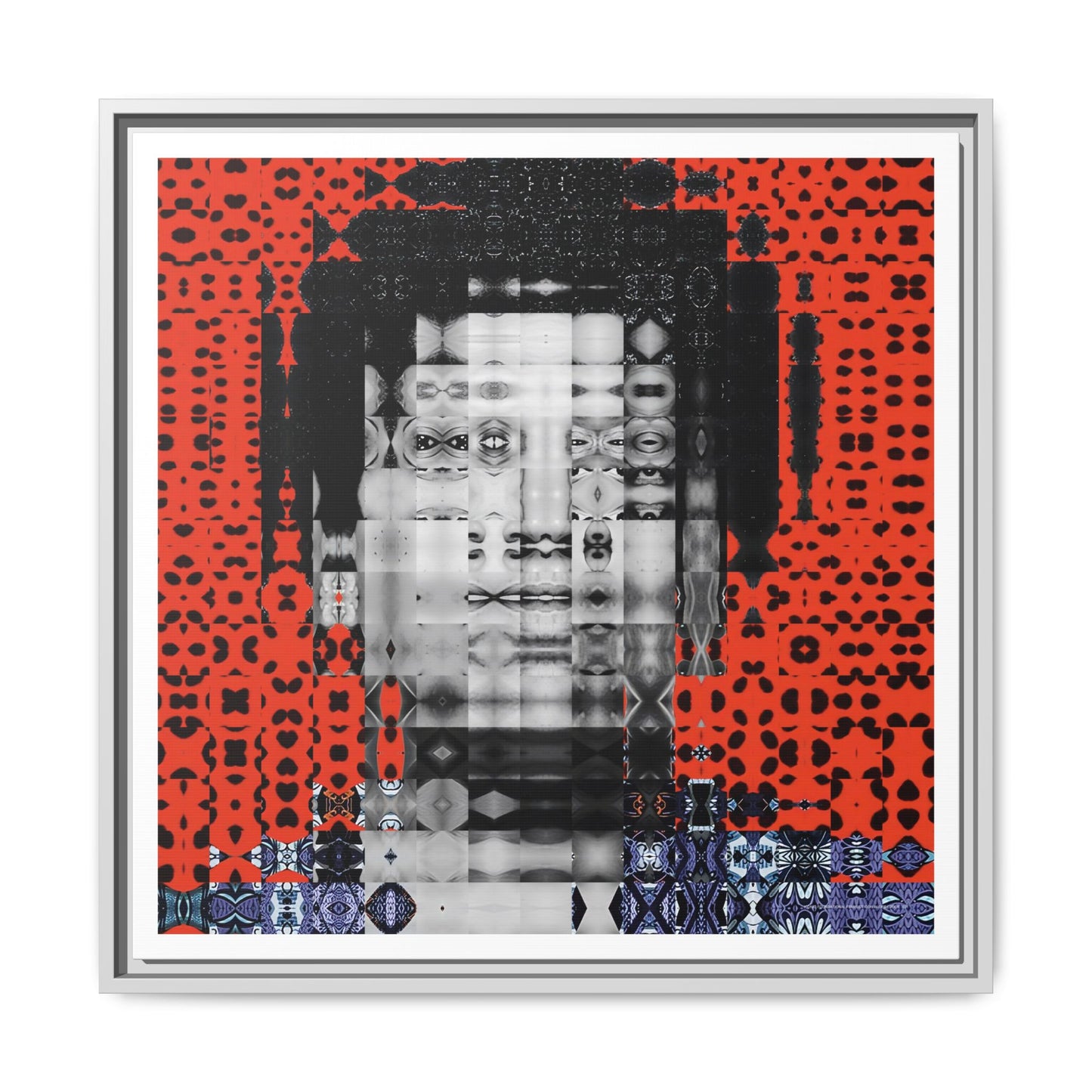 Iconic Foundational Feminist icon Audre Lorde Abstract Portrait Collage Art — Matte Canvas, Framed (Multi-color options)