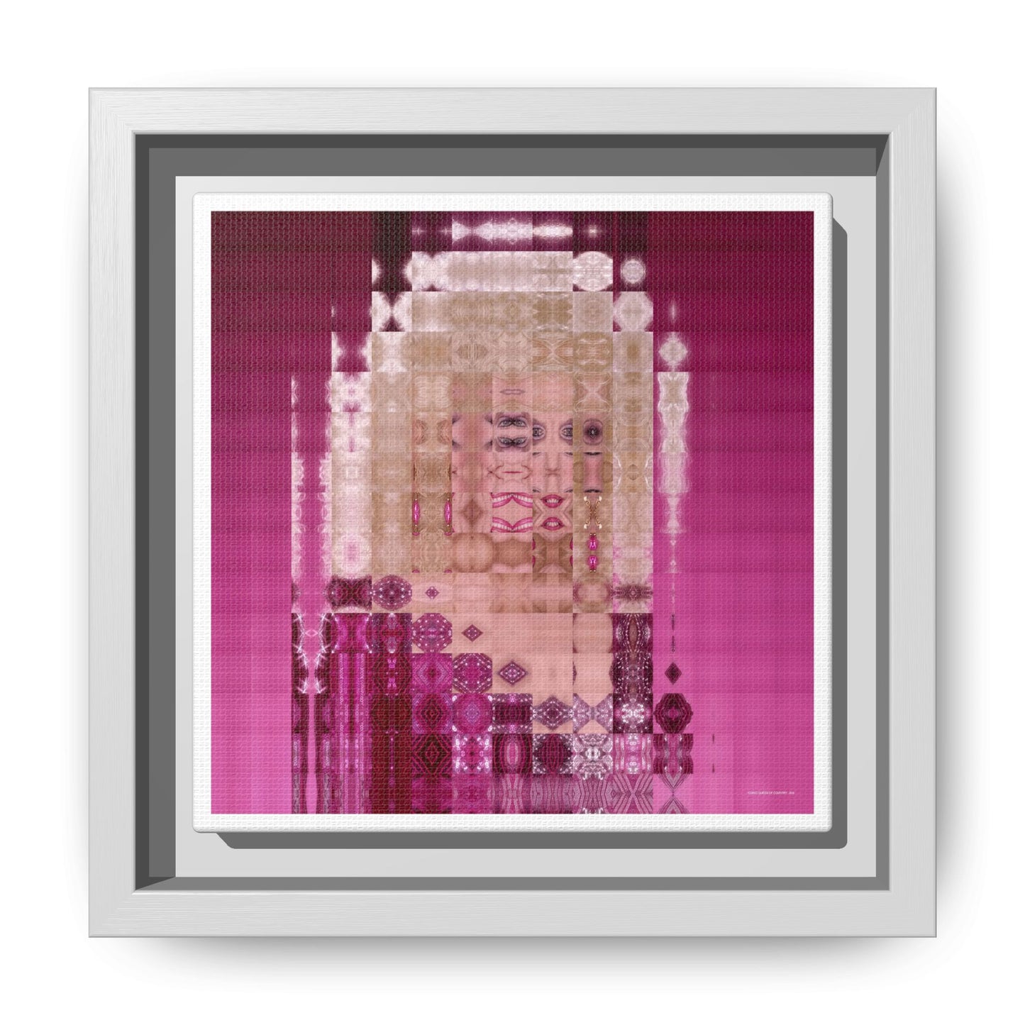 Iconic Queen of Country IV, Dolly Abstract Portrait Collage Art — Matte Canvas, Framed (Multi-color options)