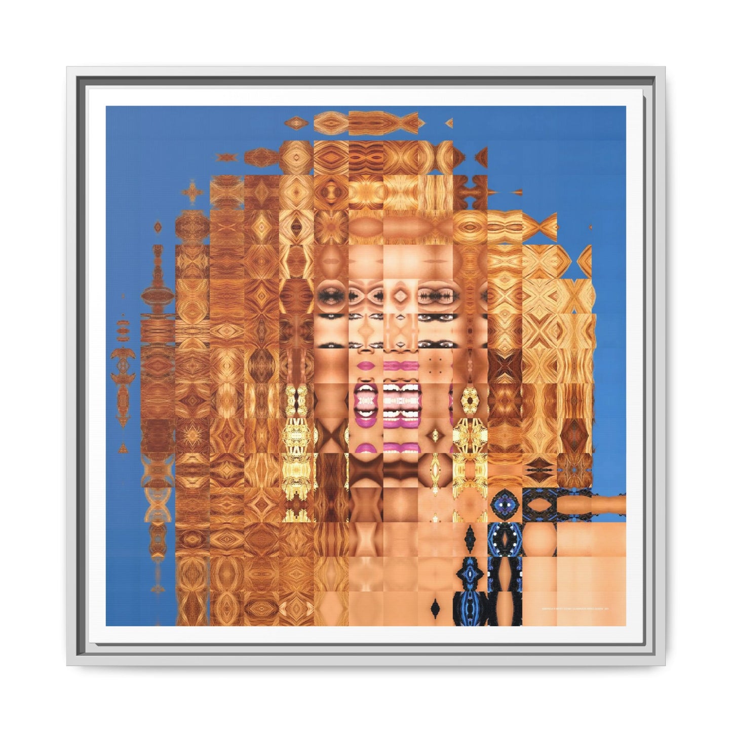 America's Most Iconic Glamazon Drag Queen Abstract Portrait Collage Art — Matte Canvas, Framed (Multi-color options)