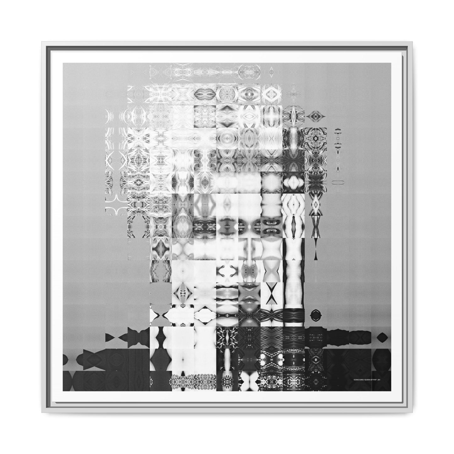 Iconic Early Queen-of-Pop Abstract Portrait Collage Art — Matte Canvas, Framed (Multi-color options)