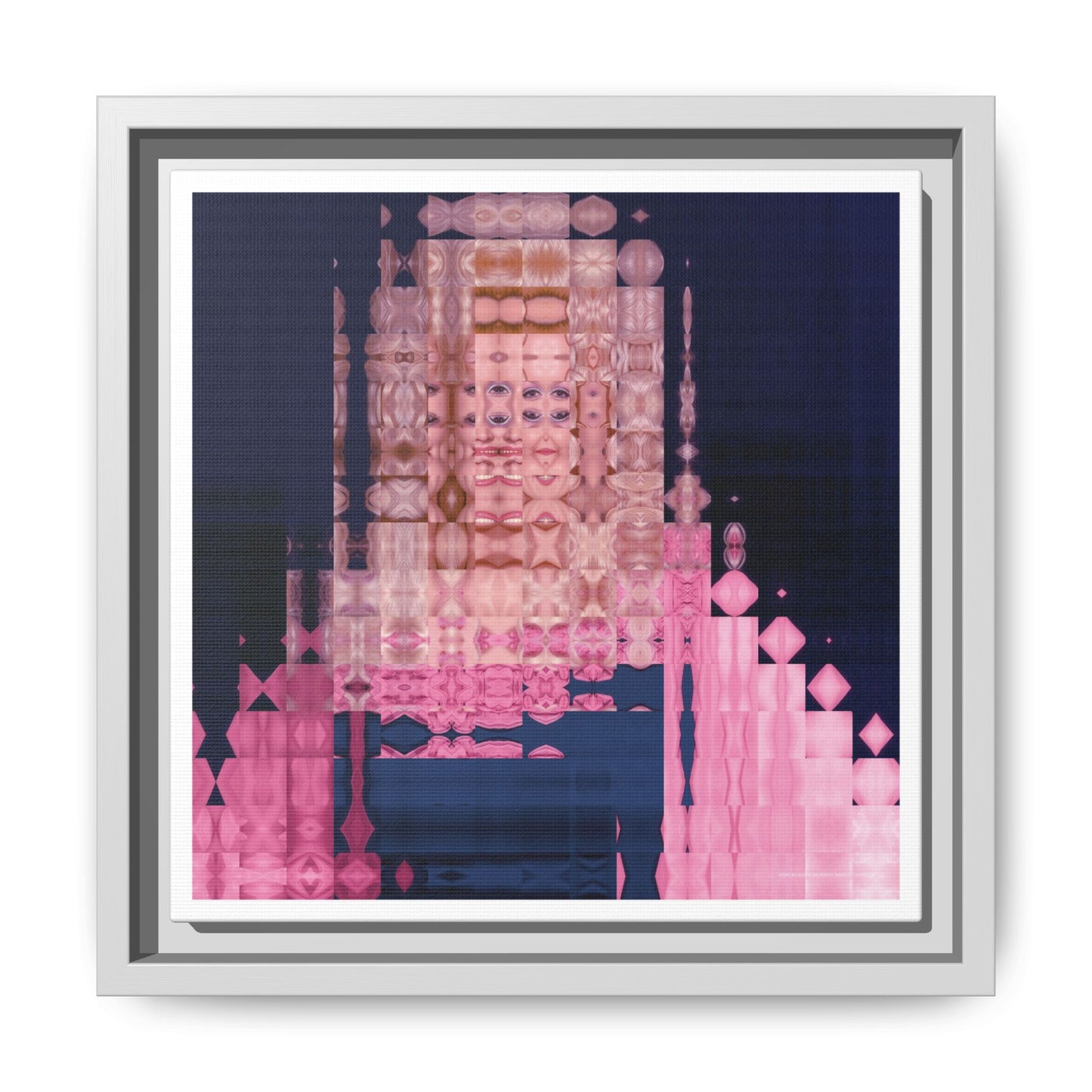 Iconic Big Blonde Wig Energy: Queen of Country Abstract Portrait Collage Art — Matte Canvas, Framed (Multi-color options)