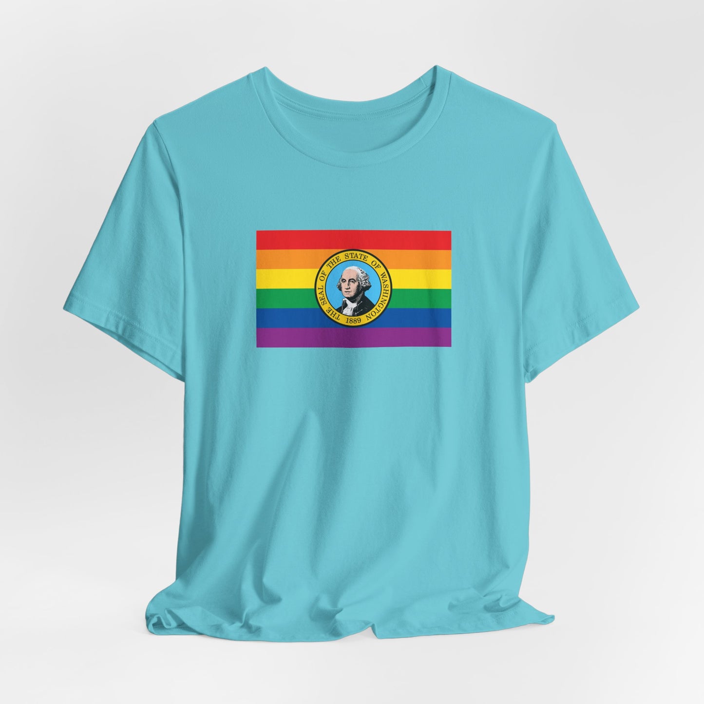 Washington Rainbow Pride Flag T-shirt, Several Color Options